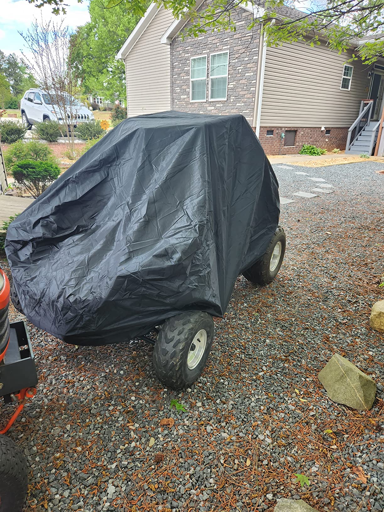 ZOEDO ATV Cover Waterproof, Heavy Duty Windproof Quad Covers, All Weather Protection 4 Wheeler Covers fit for Kawasaki, Honda, Polaris, Yamaha, 86'' (Black, XXL) customer photo 1