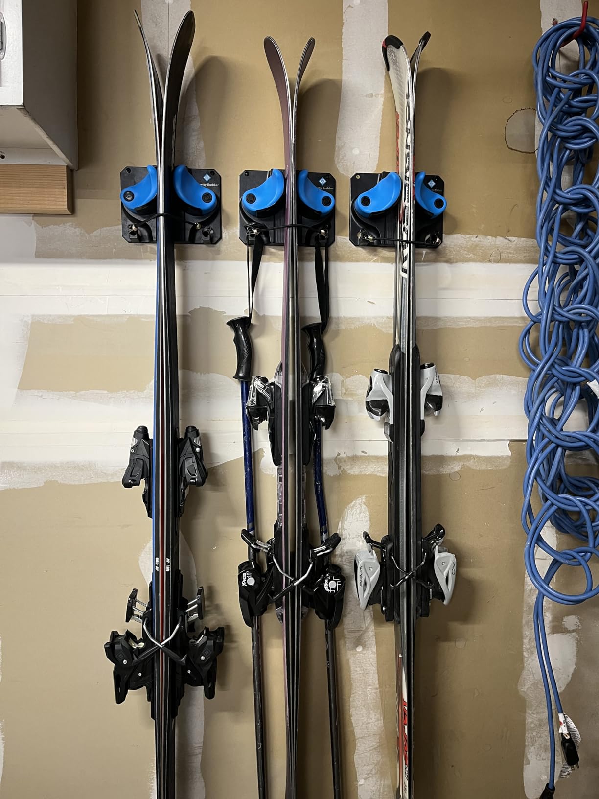 Gravity Grabber, The OG - Ski & Snowboard Wall Mount, Indoor Garage & Home Storage Organizer, Damage-Free Grip, Holds Skis/Boards/Poles/More, Space-Saving Premium Gear Rack, (Wood 2-Pack) customer photo 1