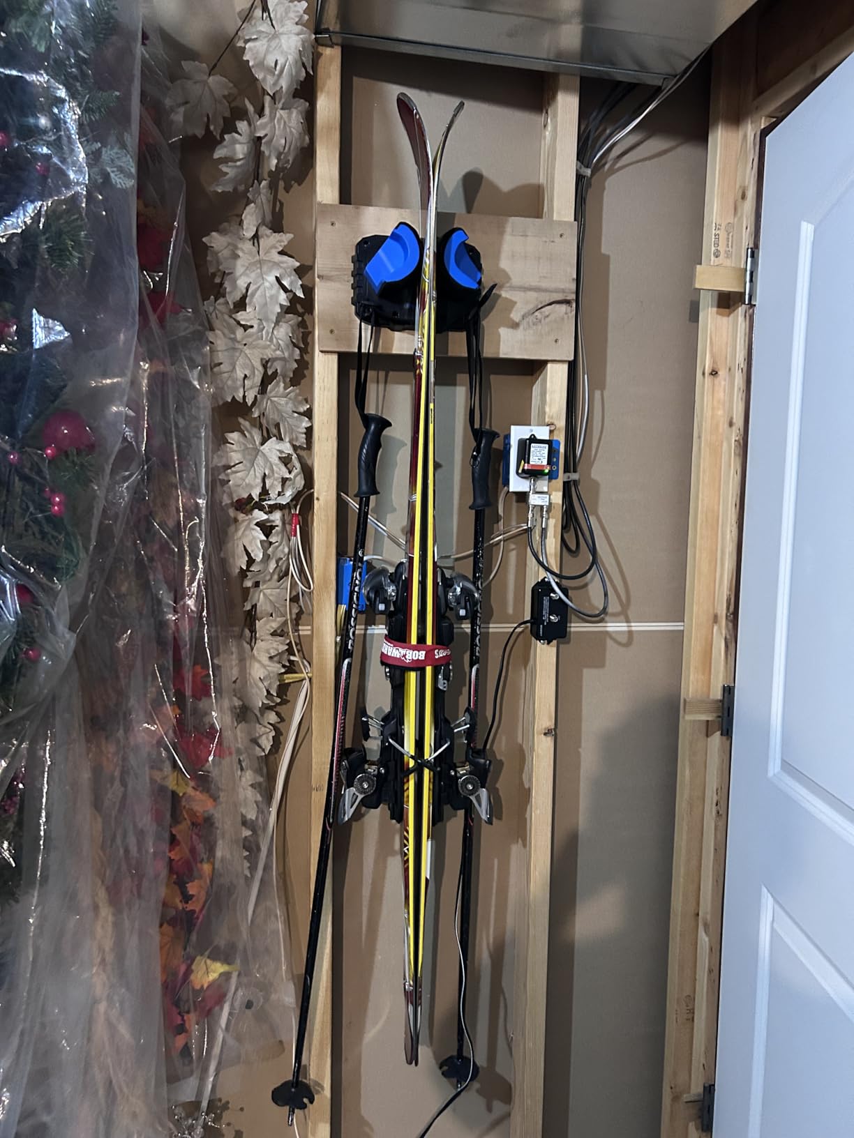 Ski & Snowboard Wall Mount, Fits Most Skis & Snowboards, Anti-Scratch & Non-Slip, Secure Hold Up to 25 lbs, Easy Install, Ski Holder with Pole Hooks, Space-Saving Garage Storage Ski Hanger, 4 Pack customer photo 2
