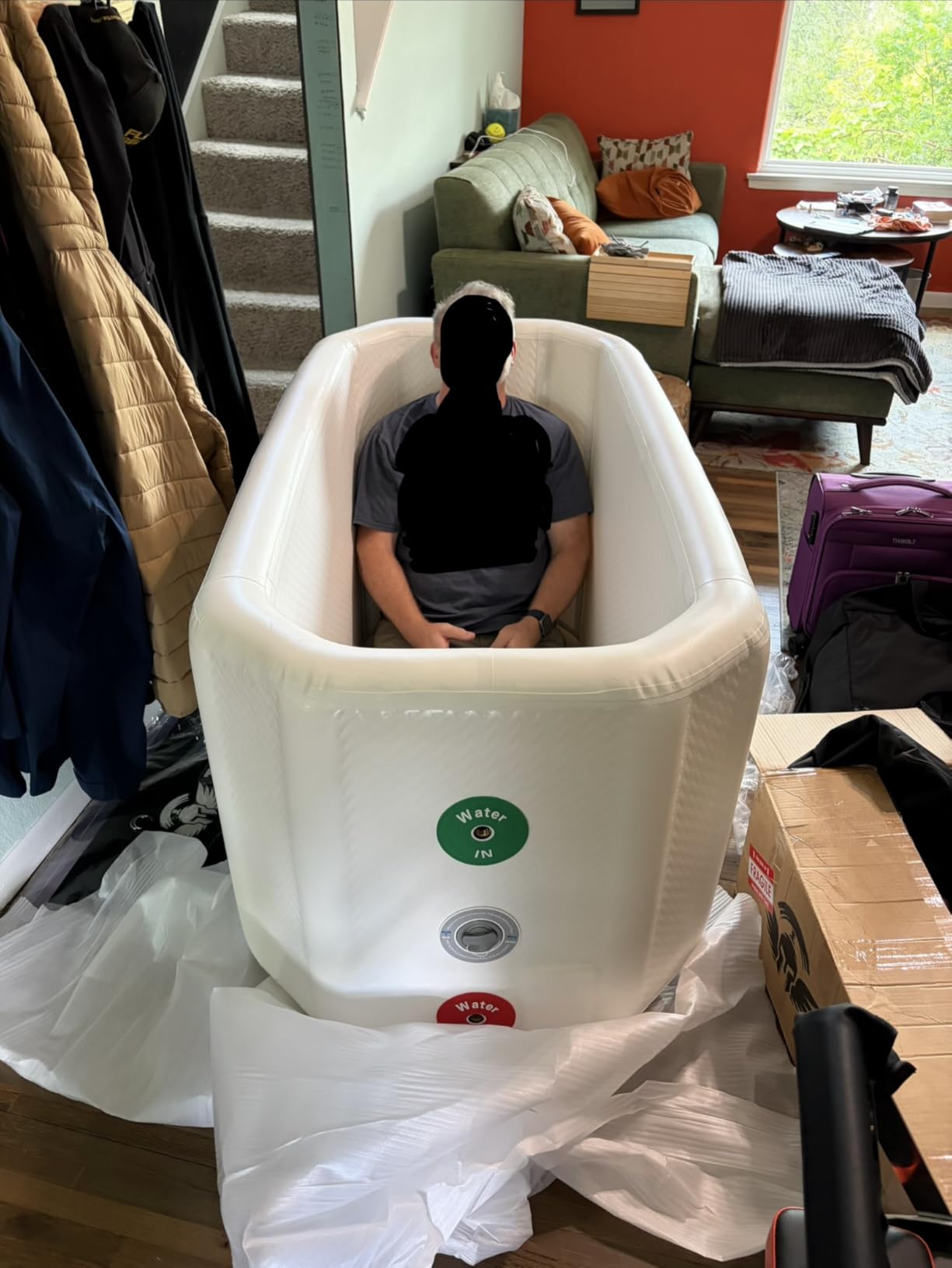 Ice Bath Pro Cold Plunge Tub and 1/3 HP 825W Chiller with Wi-Fi Control, UV Sanitation, 2-Year Warranty, U.S.-Based Support, Portable Ice Bath with Angled Backrest, Pump & Filter, Cools to 37 F - White customer photo 2