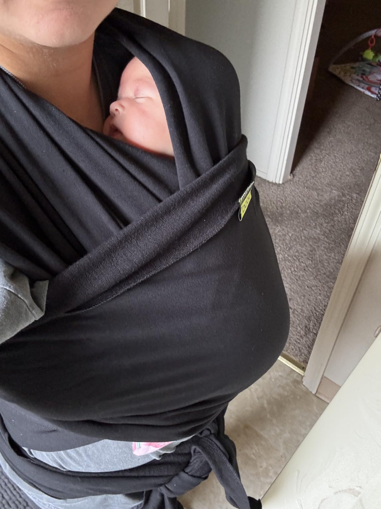 Boba Baby Wrap Carrier - Stretch Cotton Newborn Sling, Black customer photo 1