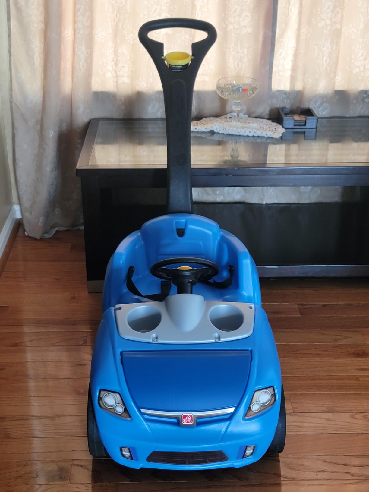 Step2 Whisper Ride II Kids Push Car, Ride-On Car with Seat Belt and Horn, Quick Fold Handle, Stroller Alternative, Toddlers and Preschoolers Ages 18+ Months, Blue customer photo 1
