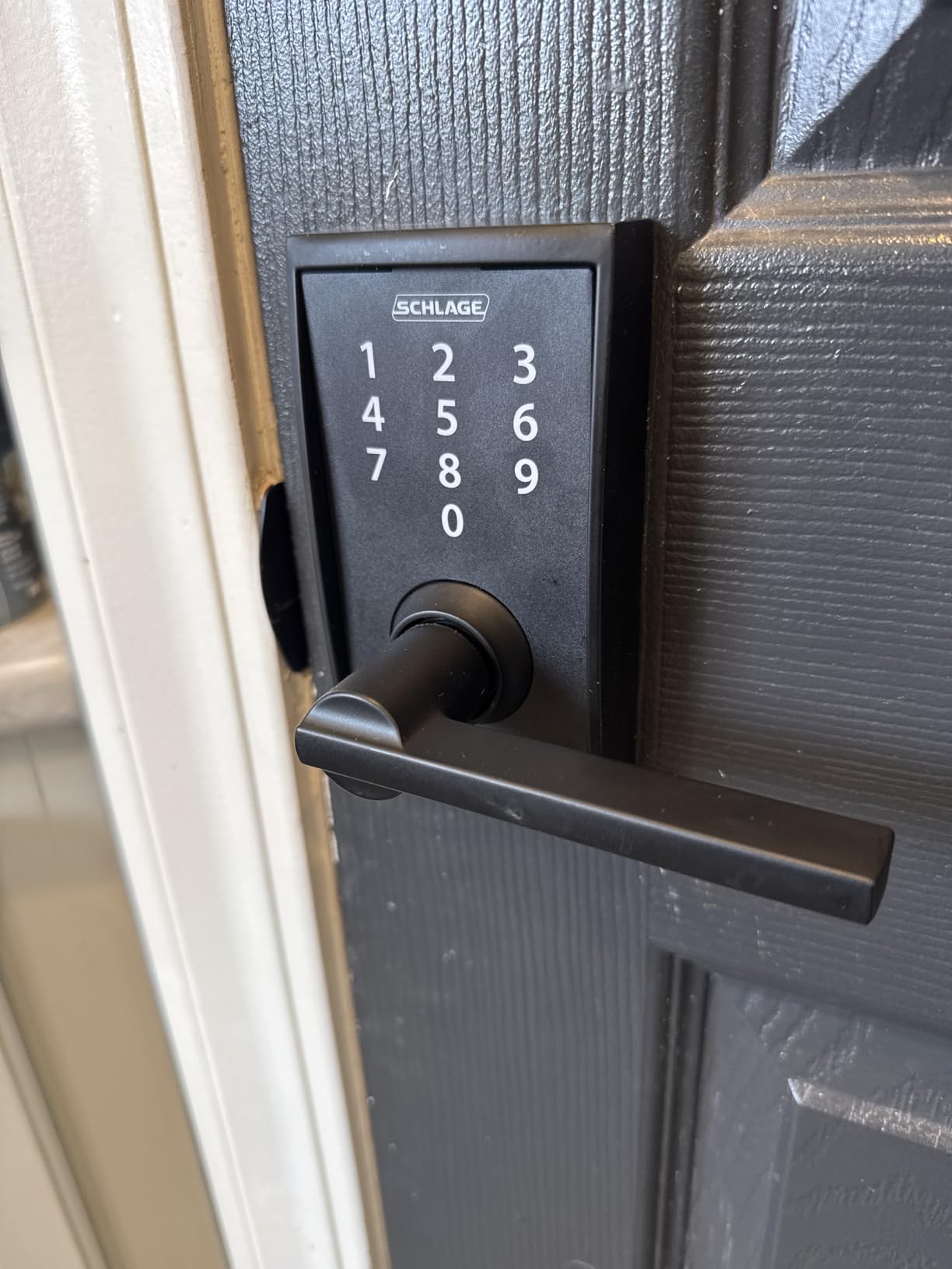 Schlage Touch Electronic Lock, Lever Handle, Century Trim, Matte Black | Keyless entry door lock, Electronic touchscreen keypad lock, 100% keyless, Certified security, Easy install, FE695 customer photo 1