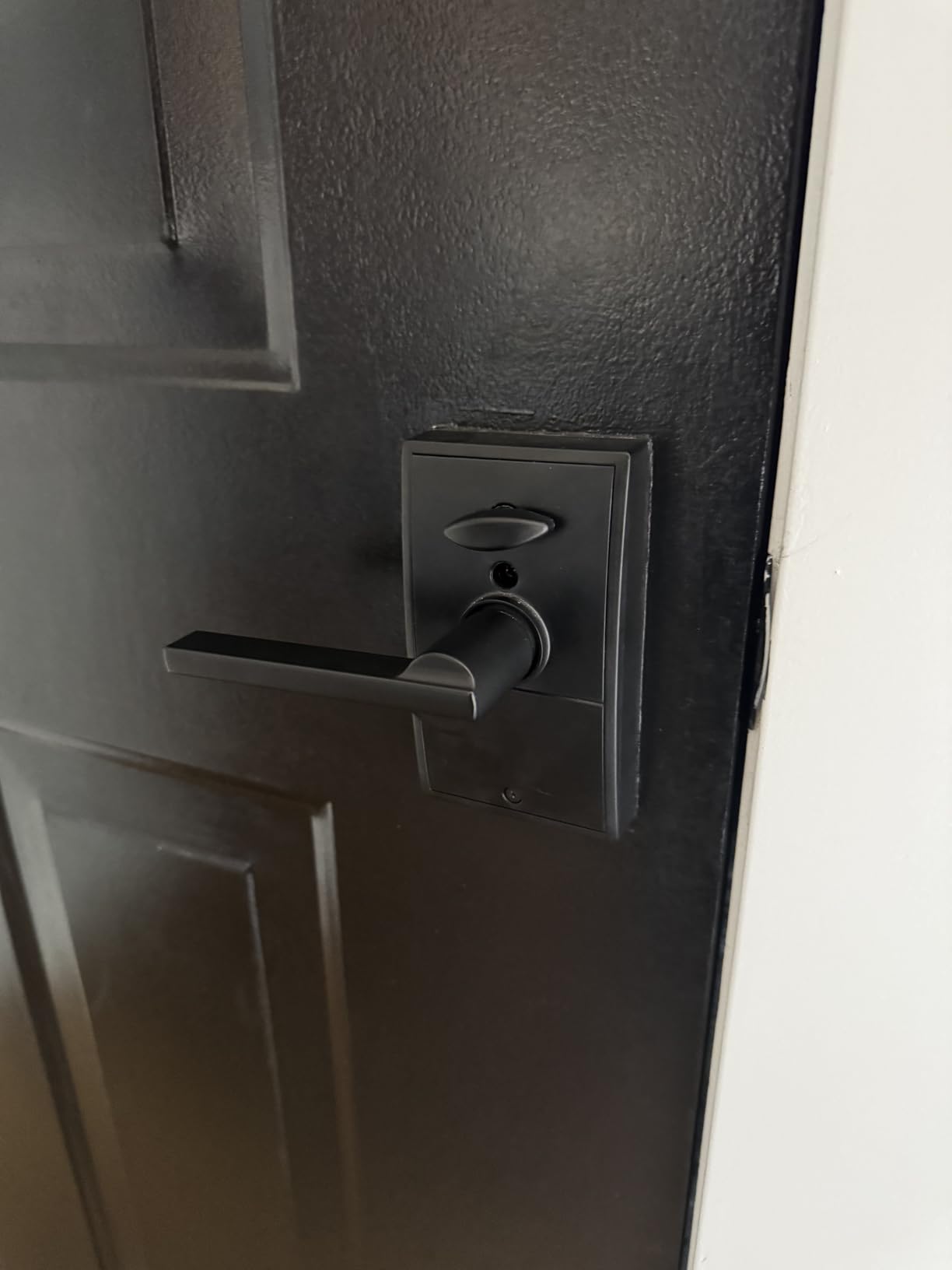 Schlage Touch Electronic Lock, Lever Handle, Century Trim, Matte Black | Keyless entry door lock, Electronic touchscreen keypad lock, 100% keyless, Certified security, Easy install, FE695 customer photo 2