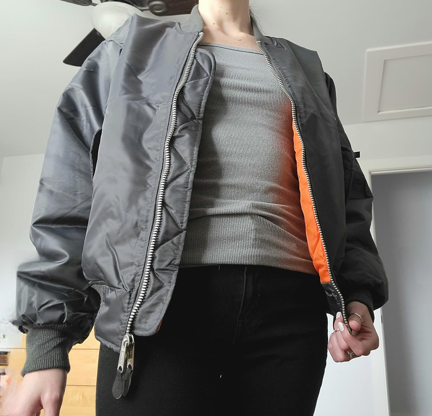 MA-1 Bomber Flight Jacket Reversible Air Force Military Fighter Pilots Casual Insulated Tactical Coat customer photo 1