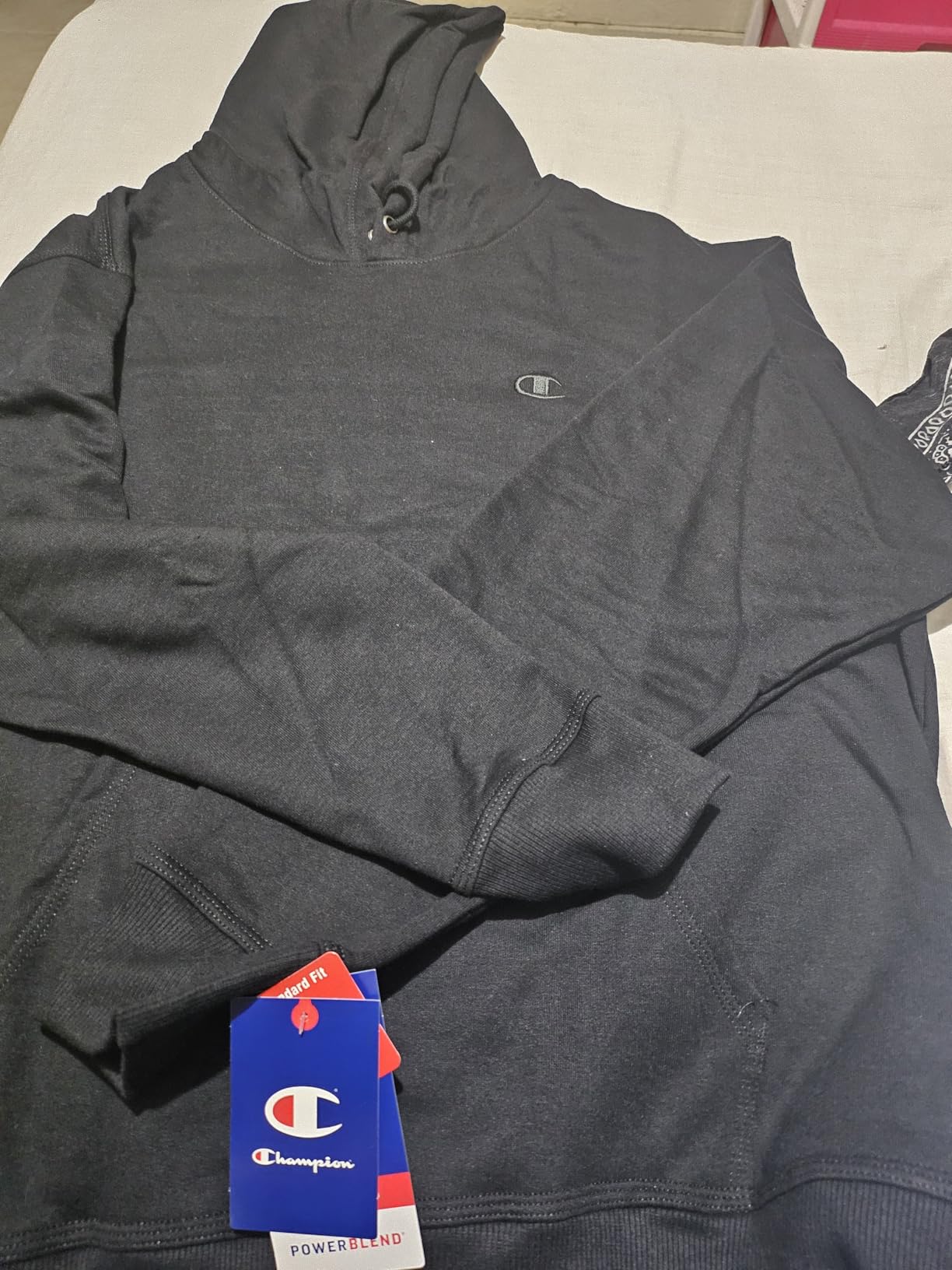 Champion Men's Pullover Fleece Hoodie, Standard Fit, Midweight, C Logo, Available in Regular and Big & Tall customer photo 2