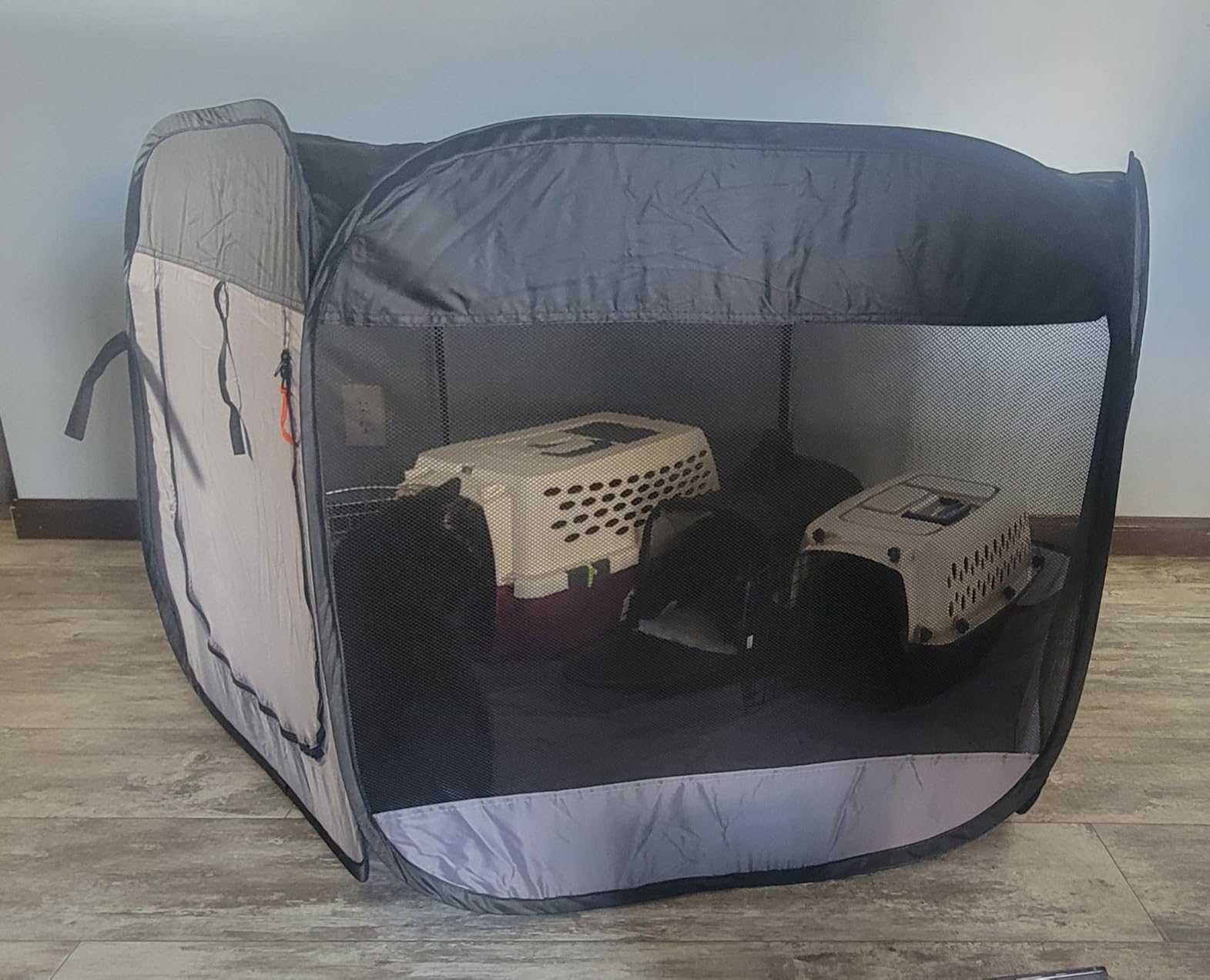 FurHaven Soft-Sided Dog & Cat Playpen, Portable Foldable Indoor & Outdoor Pet Playpen with Mesh Windows & Zippered Door, Gray, Extra Large customer photo 2