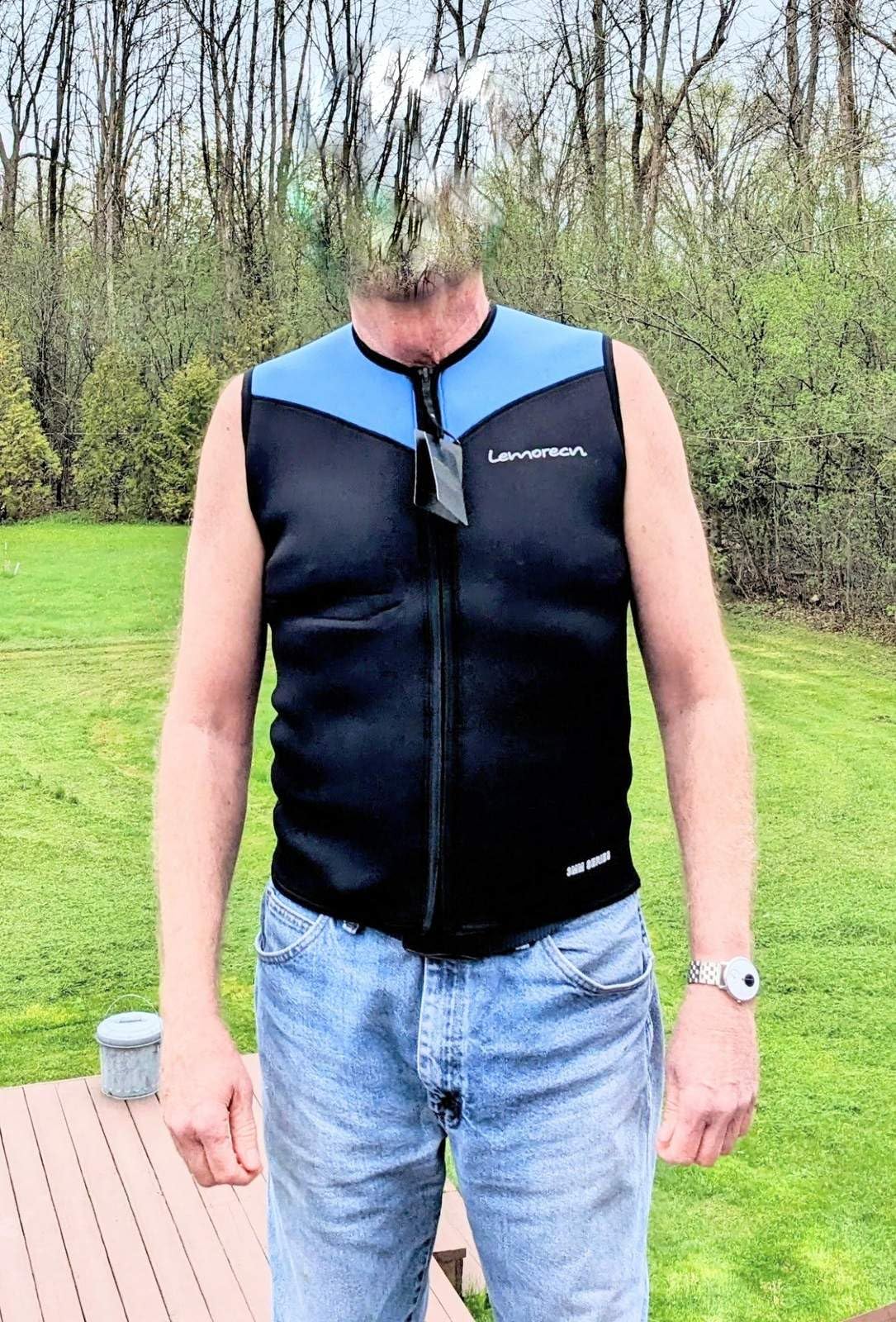 Lemorecn Mens Wetsuit Top Premium Neoprene 3mm Zipper Wetsuit Vest customer photo 1