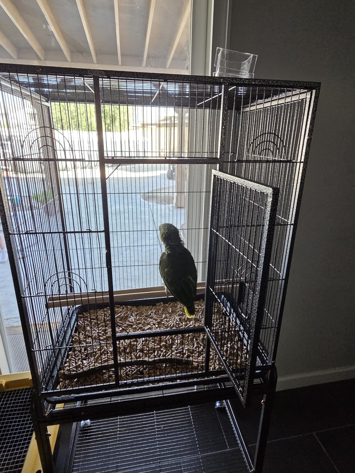 ZENY 53-Inch Parakeet Bird Cage, Wrought Iron Large Parrot Flight Birdcage | with Rolling Stand, Perches, Slide-Out Tray and Plastic Feeders, Casters, Bird Cage for Cockatiels Canary Finch customer photo 1