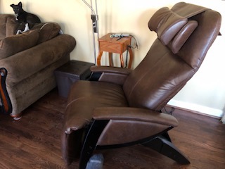 Svago ZGR Plus SV-395 Dual Power Infinite Position Zero Anti Gravity Recliner with Heat and Massage - Cognac Faux Leather customer photo 1