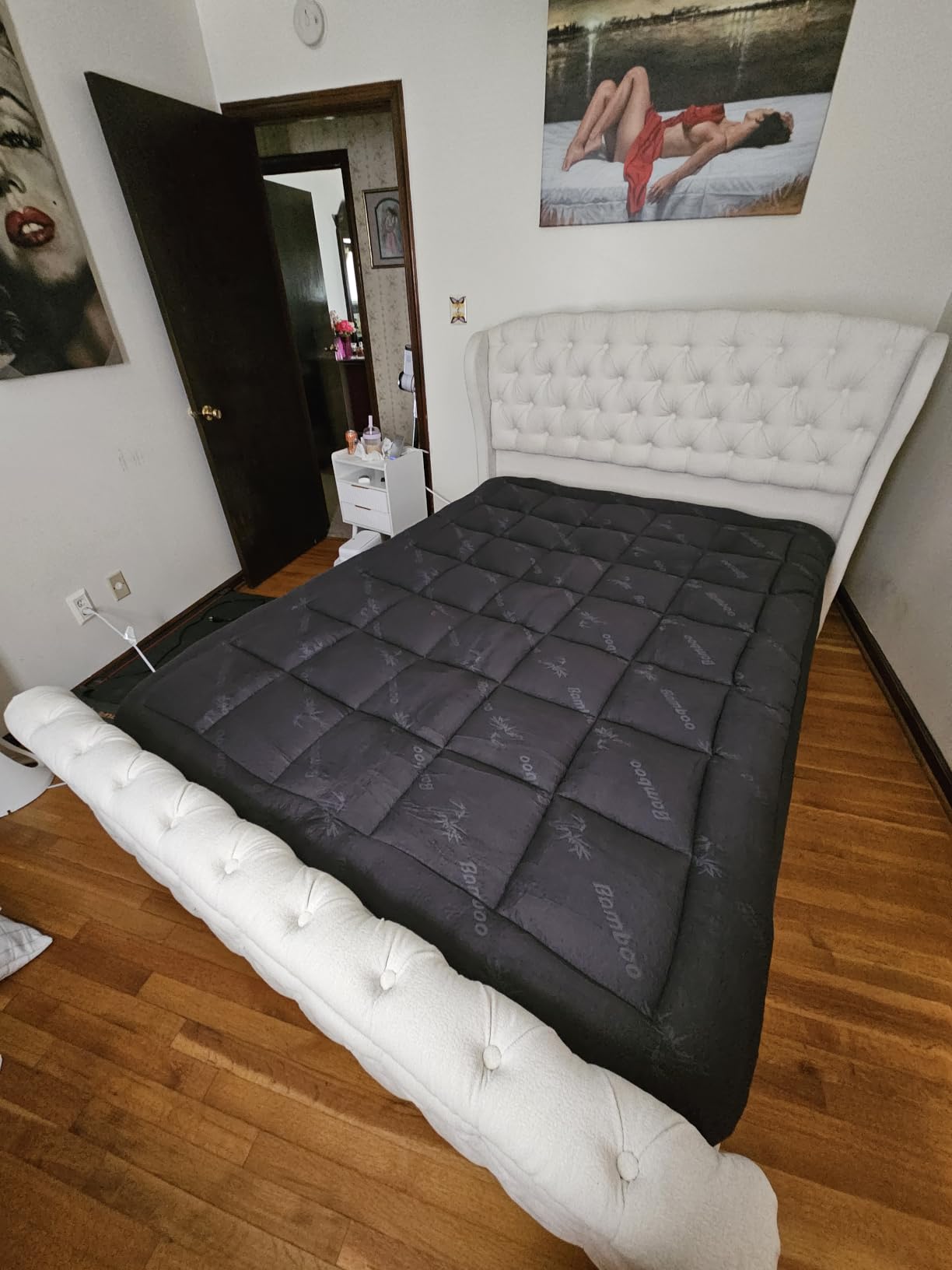 Niagara Sleep Solution Ultra Soft Queen Size Mattress Topper - Rayon Derived from Bamboo Pillow Top Mattress Pad for Back Pain Relief - Naturally Cooling for Hot Sleepers, Green customer photo 2