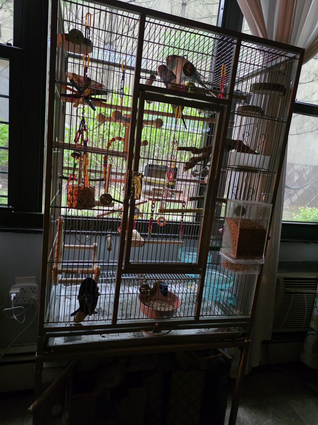 Yaheetech 54-inch Wrought Iron Standing Large Parrot Parakeet Flight Bird Cage for Small Parrot Sun Parakeet Green Cheek Conure Lovebird Budgie Finch Canary Bird Cage with Stand customer photo 2