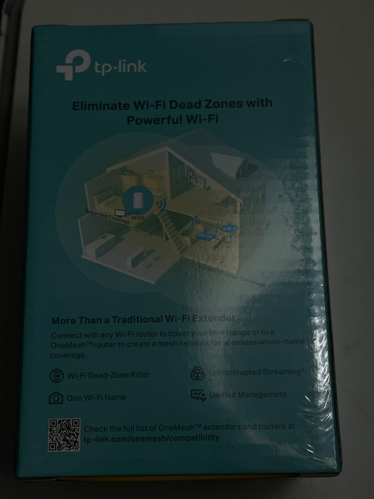 TP-Link WiFi Extender with Ethernet Port, Dual Band 5GHz/2.4GHz, Covers Up to 1200 Sq.ft and 30 Devices, Signal Booster Amplifier Supports OneMesh (RE220) customer photo 1