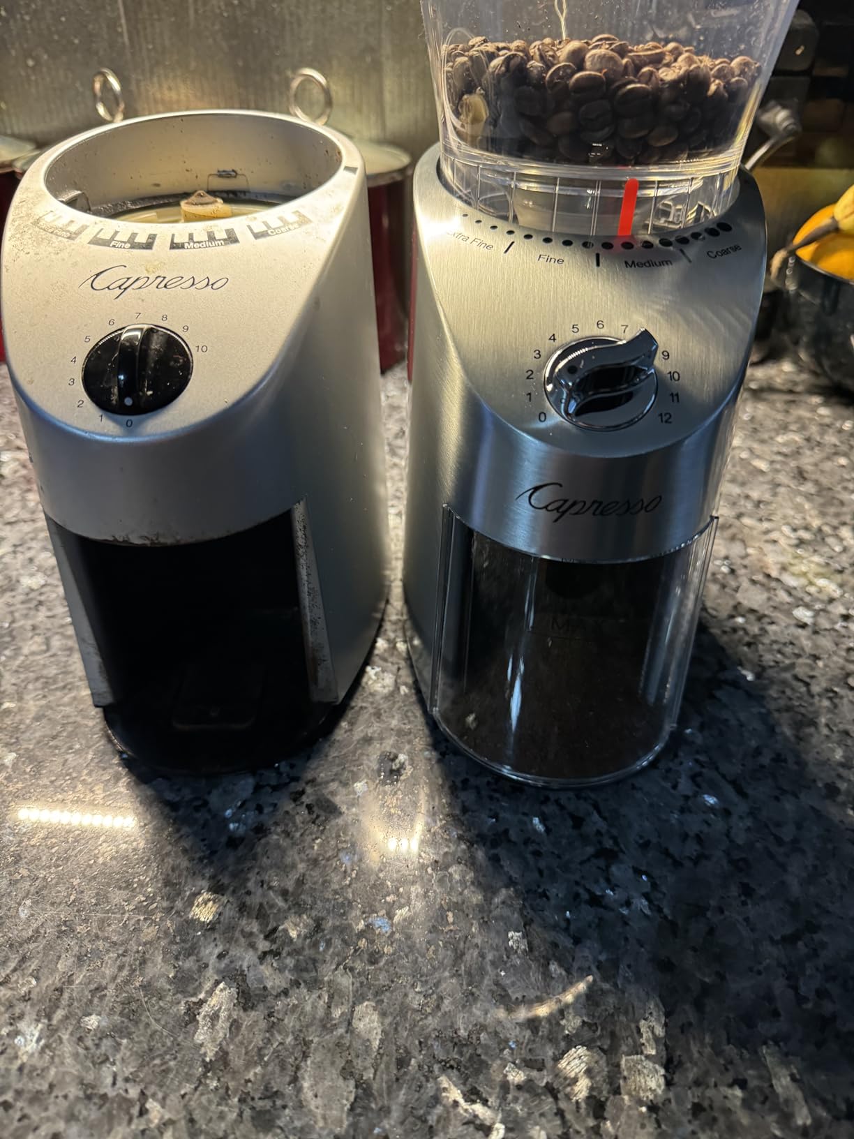 Capresso Infinity Plus Conical Burr Grinder, Black | Commercial-grade steel burrs, 16 settings, low-speed gear motor customer photo 1
