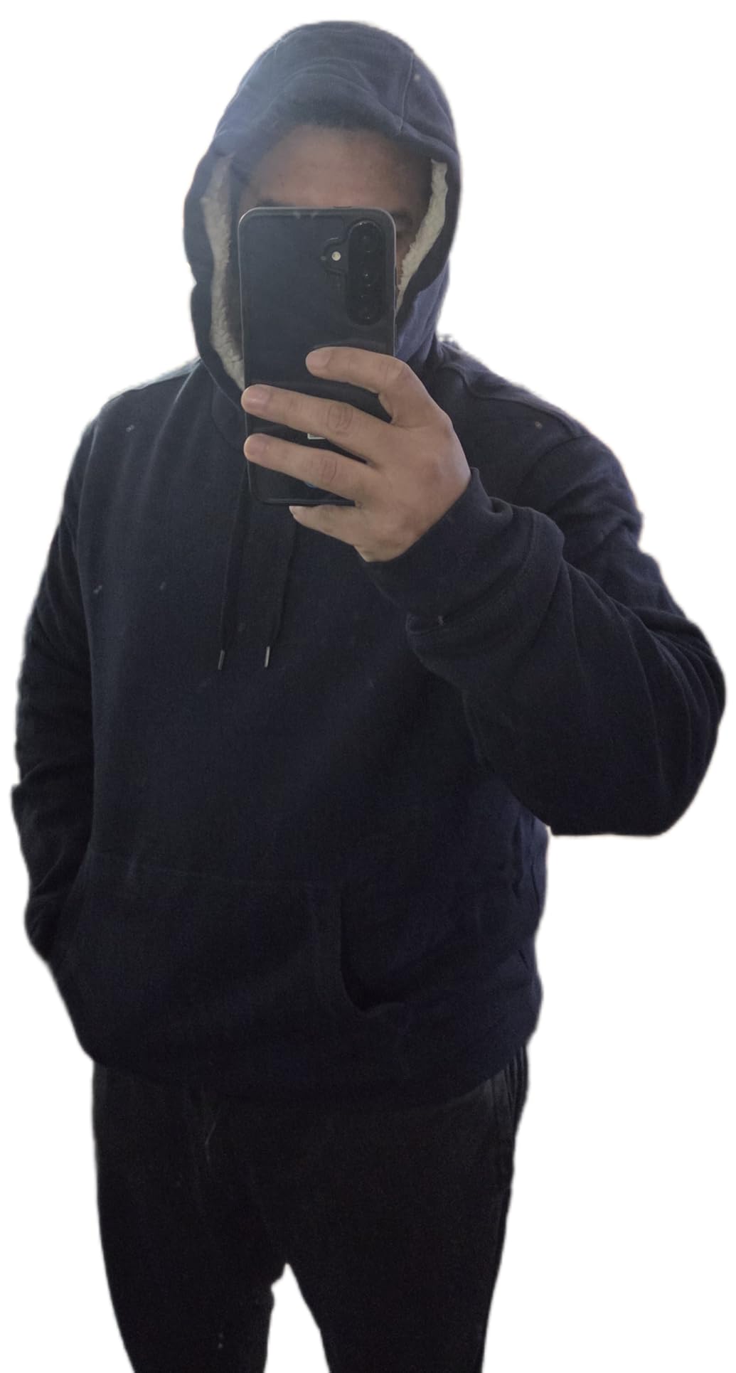 Amazon Essentials Men's Regular Fit Sherpa-Lined Pullover Hoodie customer photo 1