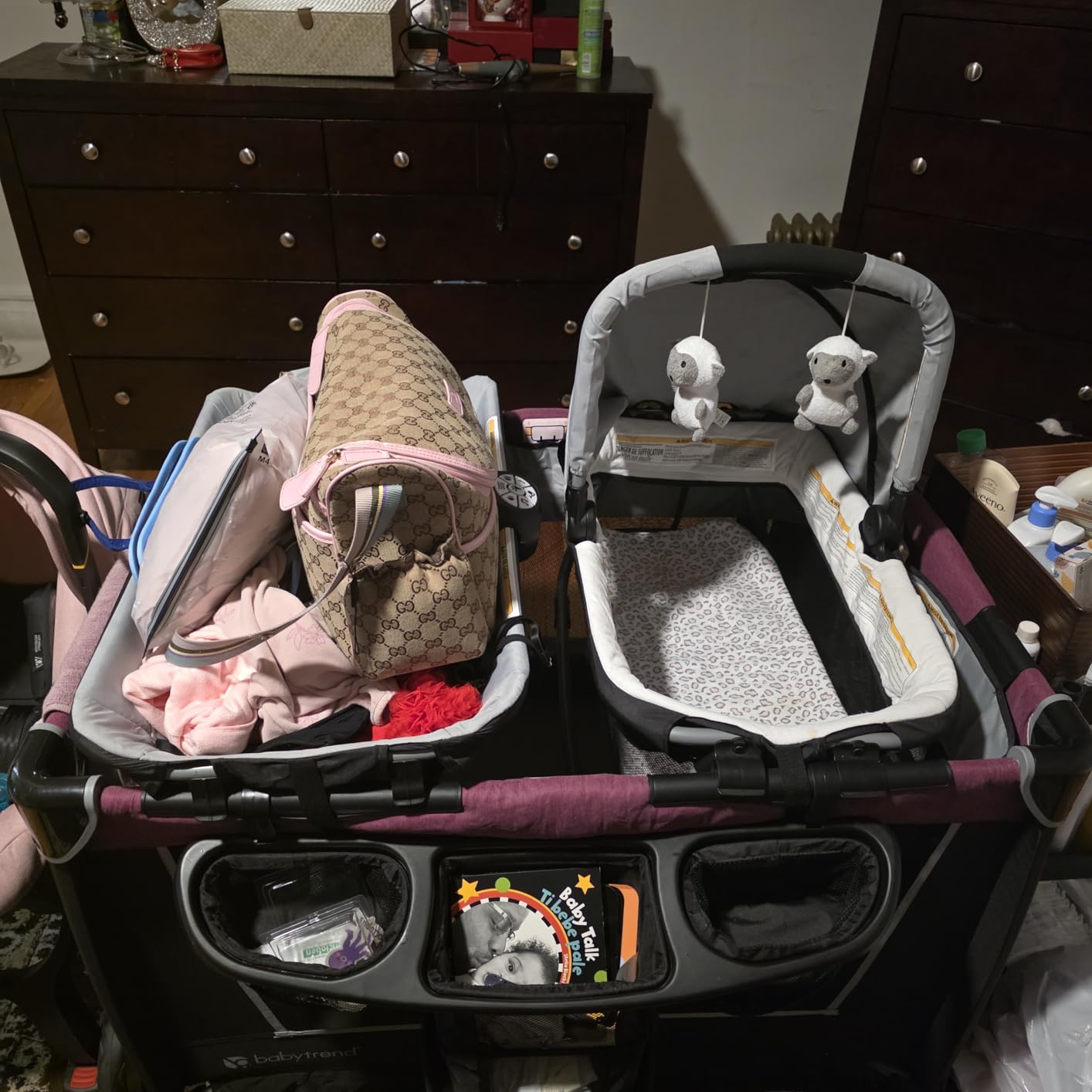 Baby Trend Retreat Nursery Center, Portable Playard with Bassinet, Changing Table, and Storage - Foldable and Convertible Travel Play Crib for Babies and Toddlers, Robin customer photo 1