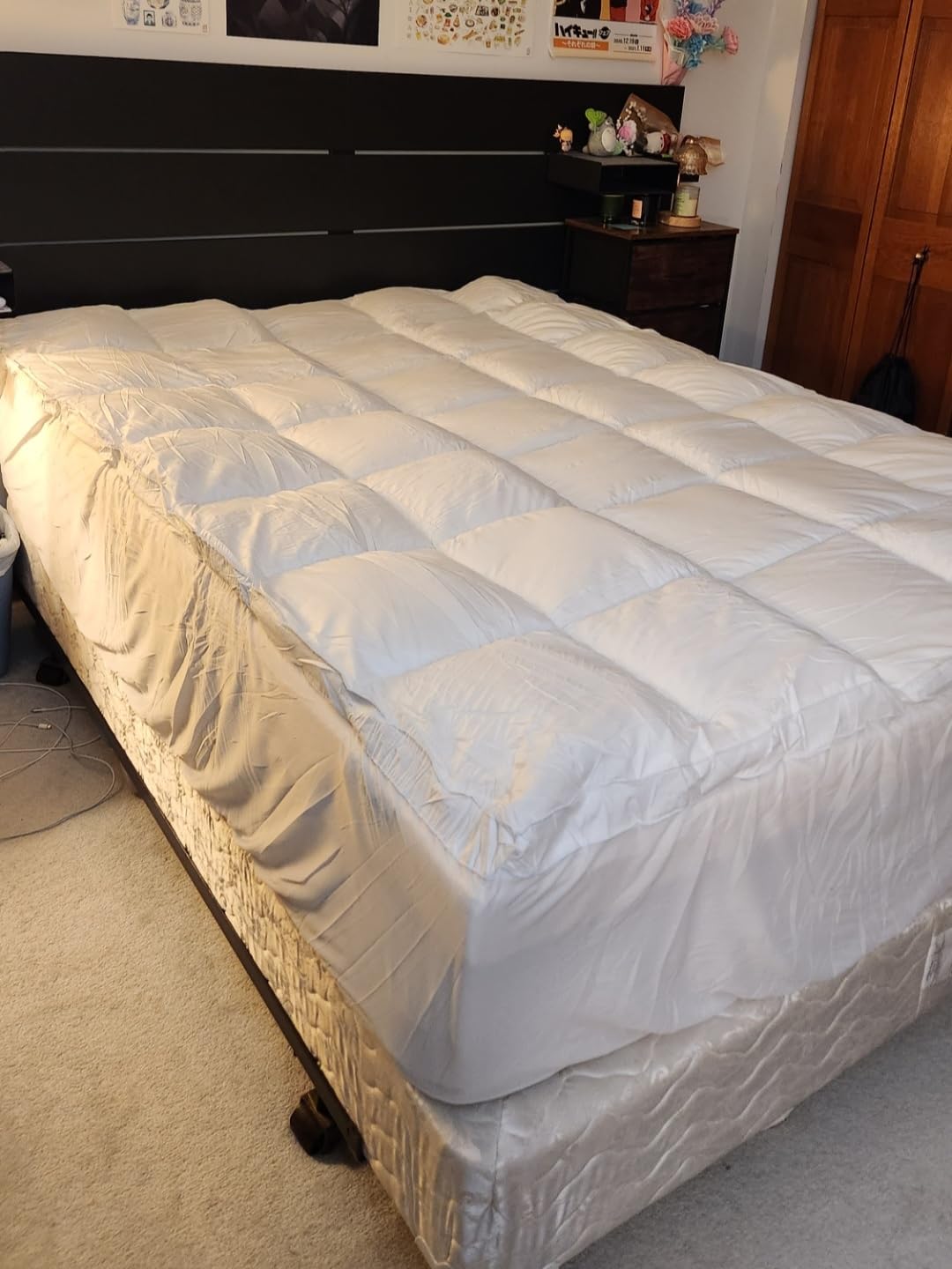 Queen Mattress Topper, Cotton Extra Thick Pillow Top Mattress Pad | 100% Cotton Top Bed Topper Protector, Cooling Mattress Cover for Back Pain, Soft Breathable for Hot Sleeper, White customer photo 1