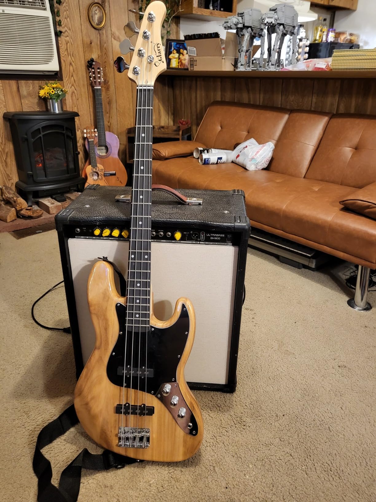 GLARRY 4 String GJazz Electric Bass Guitar Full Size Right Handed with Guitar Bag, Amp Cord and Beginner Kits (Sunset) customer photo 1