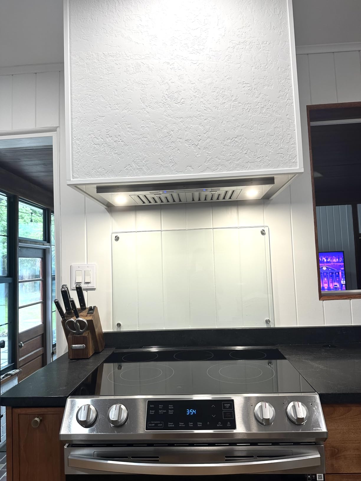 36 inch Insert Range Hood 900 CFM, Ducted/Ductless Convertible Vent Hood | IKTCH Stainless Steel Built-in Kitchen Vent Hood with 4 Speed Gesture Sensing & Touch Control Panel customer photo 1