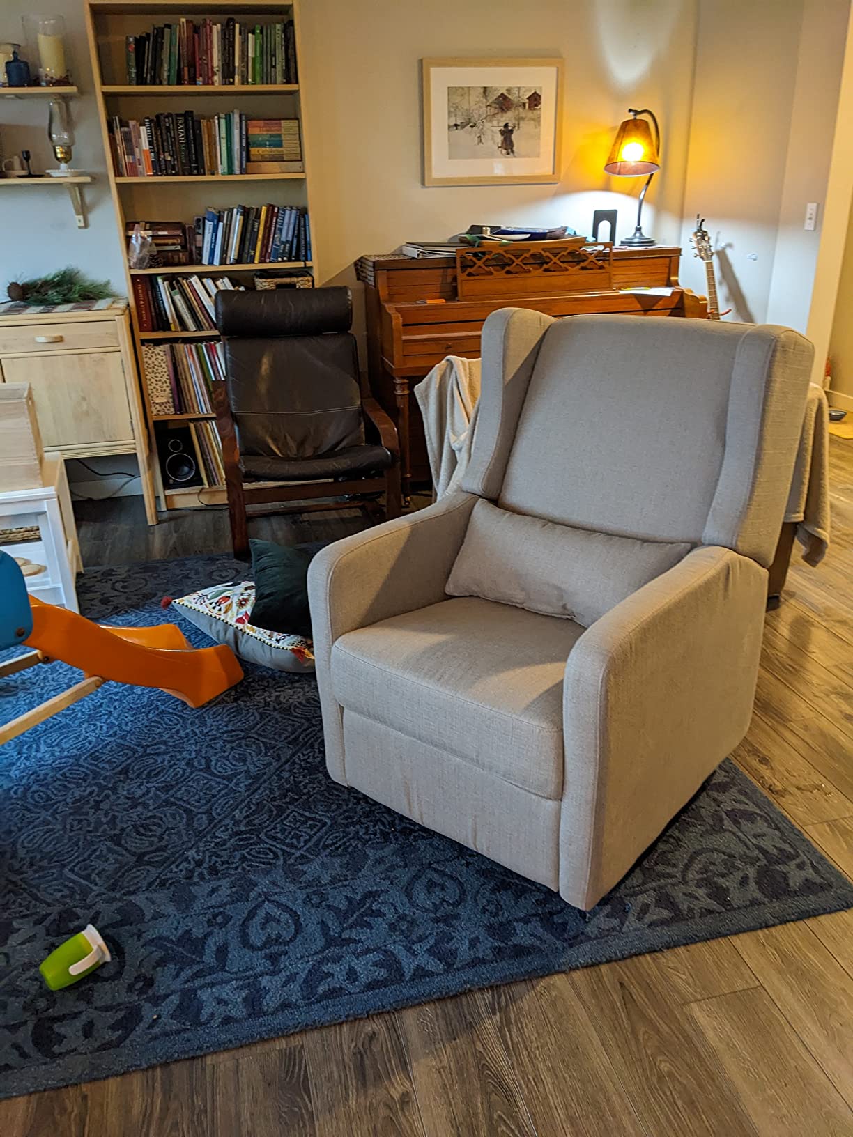 DaVinci Carter's Arlo Glider Recliner Nursery Chair - Water & Stain Resistant Glider Rocking Chair for Nursery - GREENGUARD Gold, FSC & Certi-PUR US Certified - Cozy Swivel Rocker Recliner - Grey customer photo 1