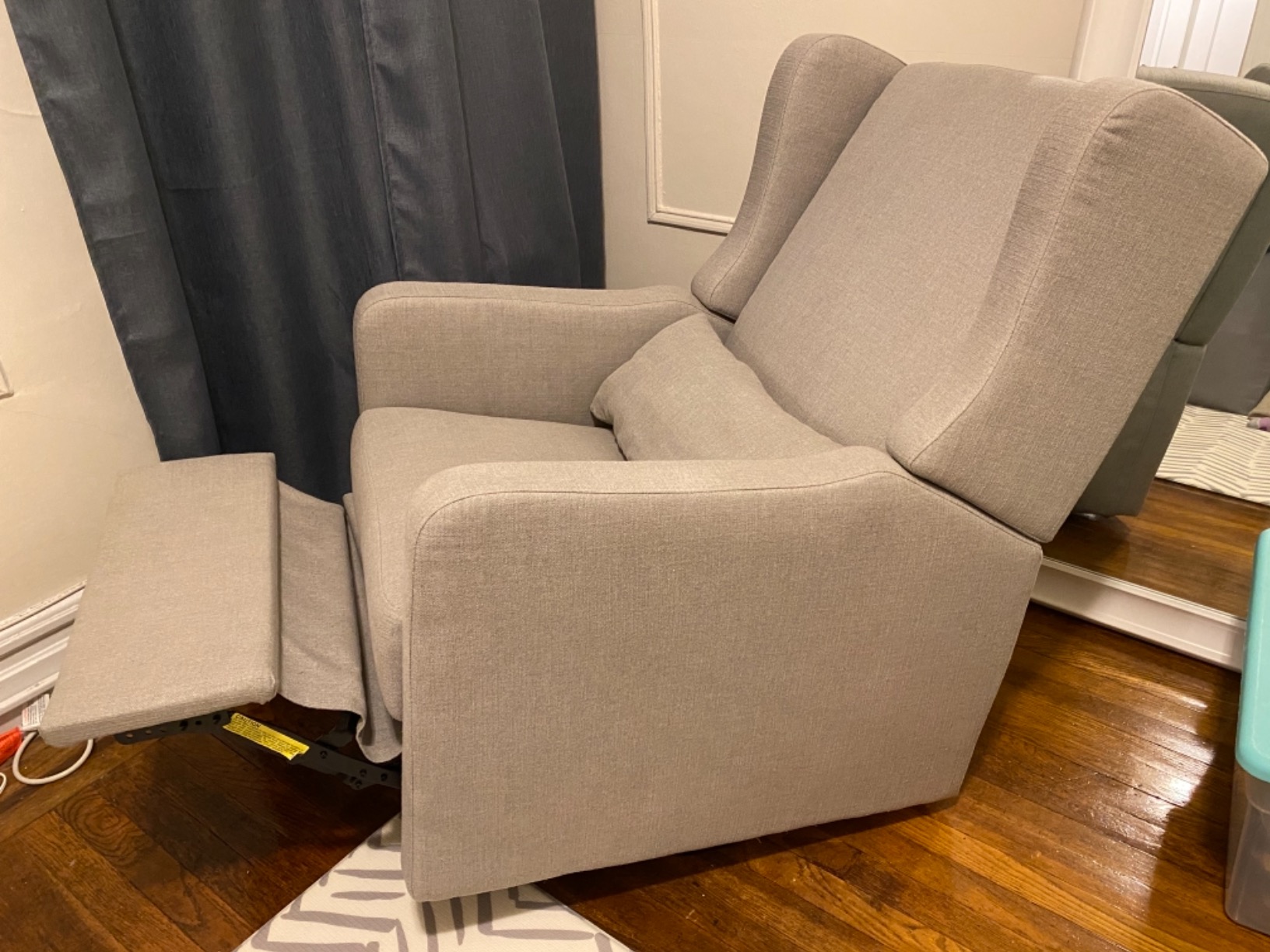 DaVinci Carter's Arlo Glider Recliner Nursery Chair - Water & Stain Resistant Glider Rocking Chair for Nursery - GREENGUARD Gold, FSC & Certi-PUR US Certified - Cozy Swivel Rocker Recliner - Grey customer photo 2