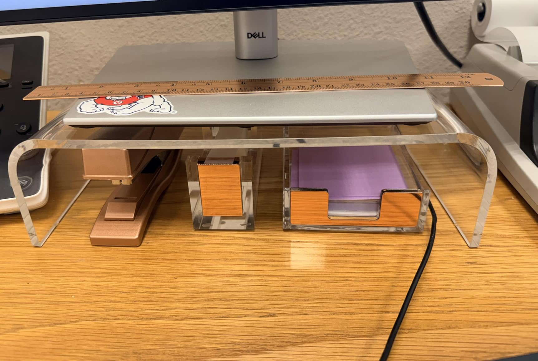 AMT Premium Acrylic Clear Monitor Riser Laptop/PC/Multimedia Monitor Stand for Home Office customer photo 2