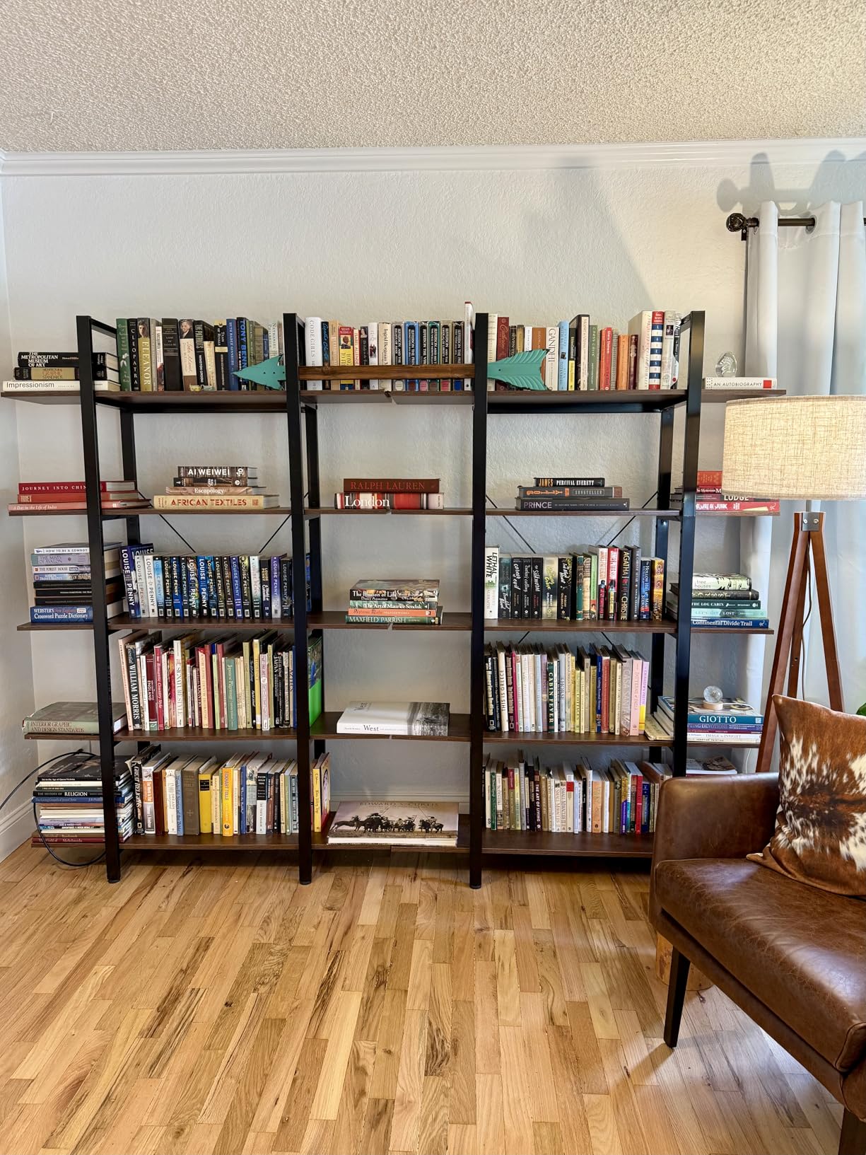 Tribesigns 5-Tier Bookshelf, Vintage Industrial Style Bookcase 72 H x 12 W x 47L Inches customer photo 2