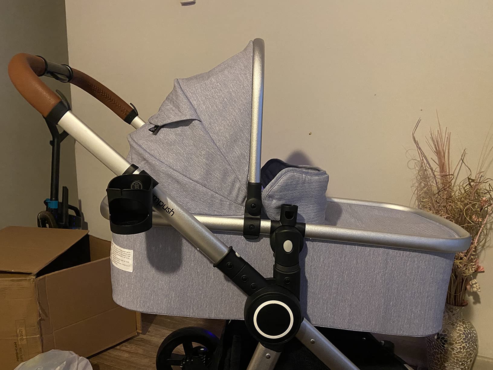 Mompush Ultimate2 Full-Size Stroller with Bassinet, Newborn to Toddler | Reversible seat, all-terrain suspension, one-second compact fold, large basket, car seat adapter included customer photo 2