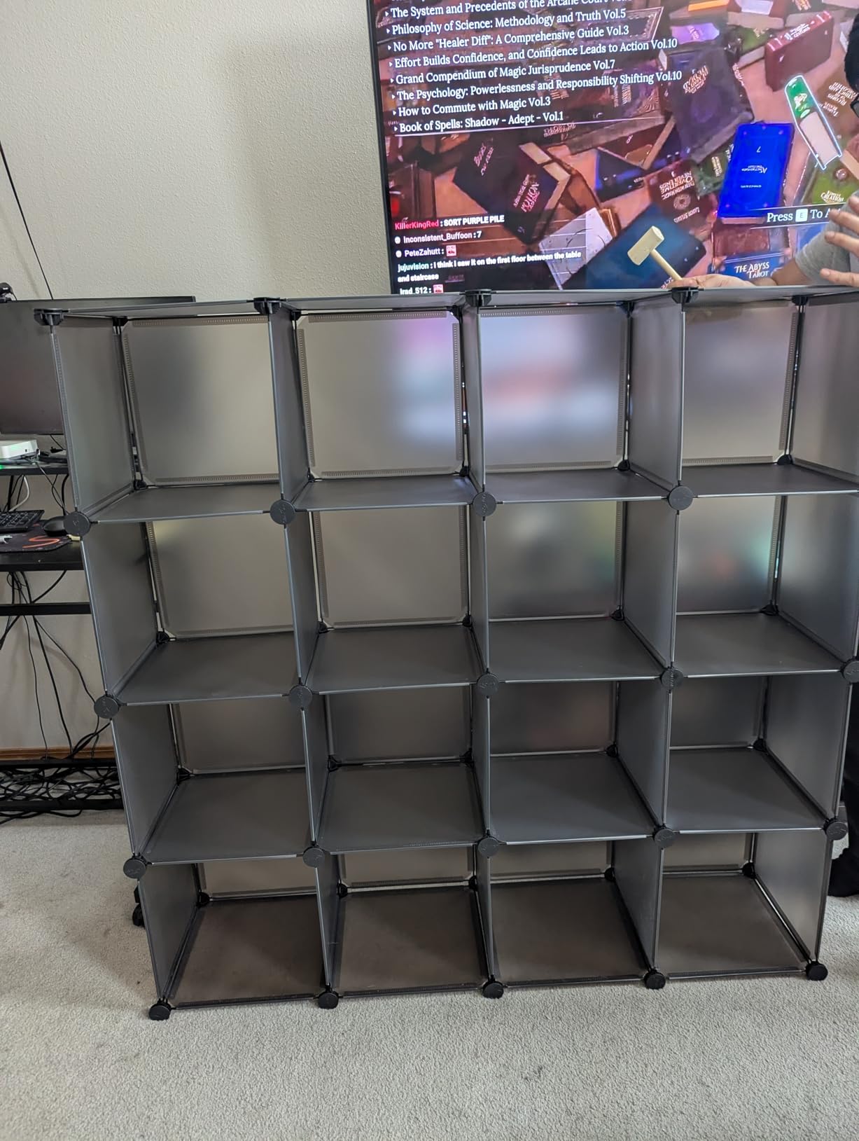 C&AHOME 16 Cube Storage Organizer Cube Shelves Units Storage Cubes, Black | Plastic DIY Closet Organizer, Stackble Modular Closet Storage Shelves Ideal for Home, Bedroom, 48.4