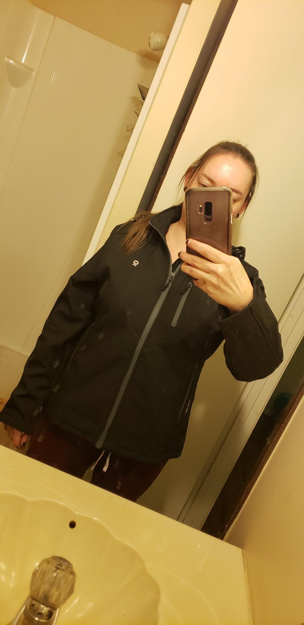 Little Donkey Andy Women's Softshell Jacket, Ski Snowboarding Jacket with Removable Hood, Fleece Lined customer photo 2