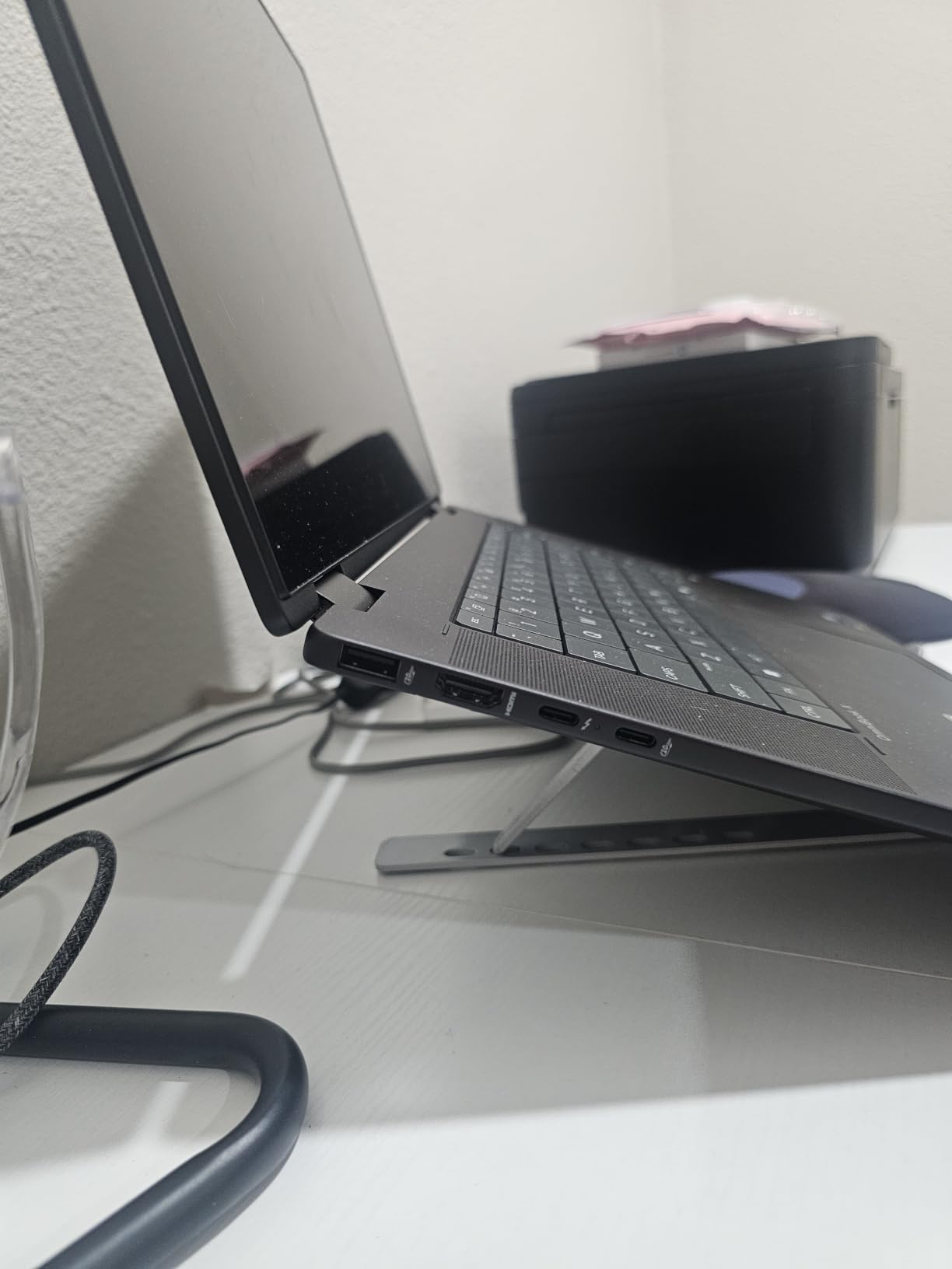 Leeboom Laptop Stand for Desk, Adjustable Foldable Aluminum Riser, Silver | Supports most 10-15.6 inch laptops and tablets with adjustable height and angle for improved comfort customer photo 1