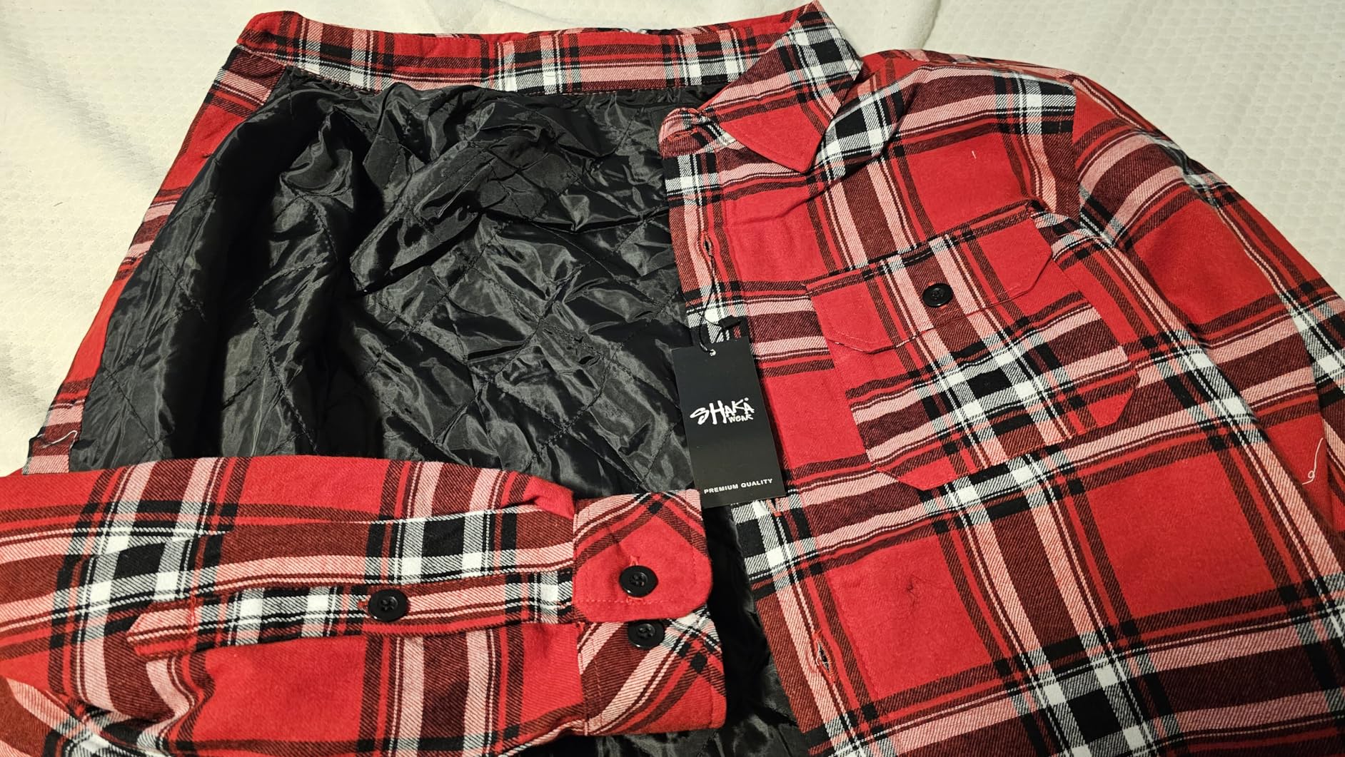 URBANJ Men's Quilted Lined Plaid Flannel Shirt Jacket Long Sleeve Winter Coat customer photo 1