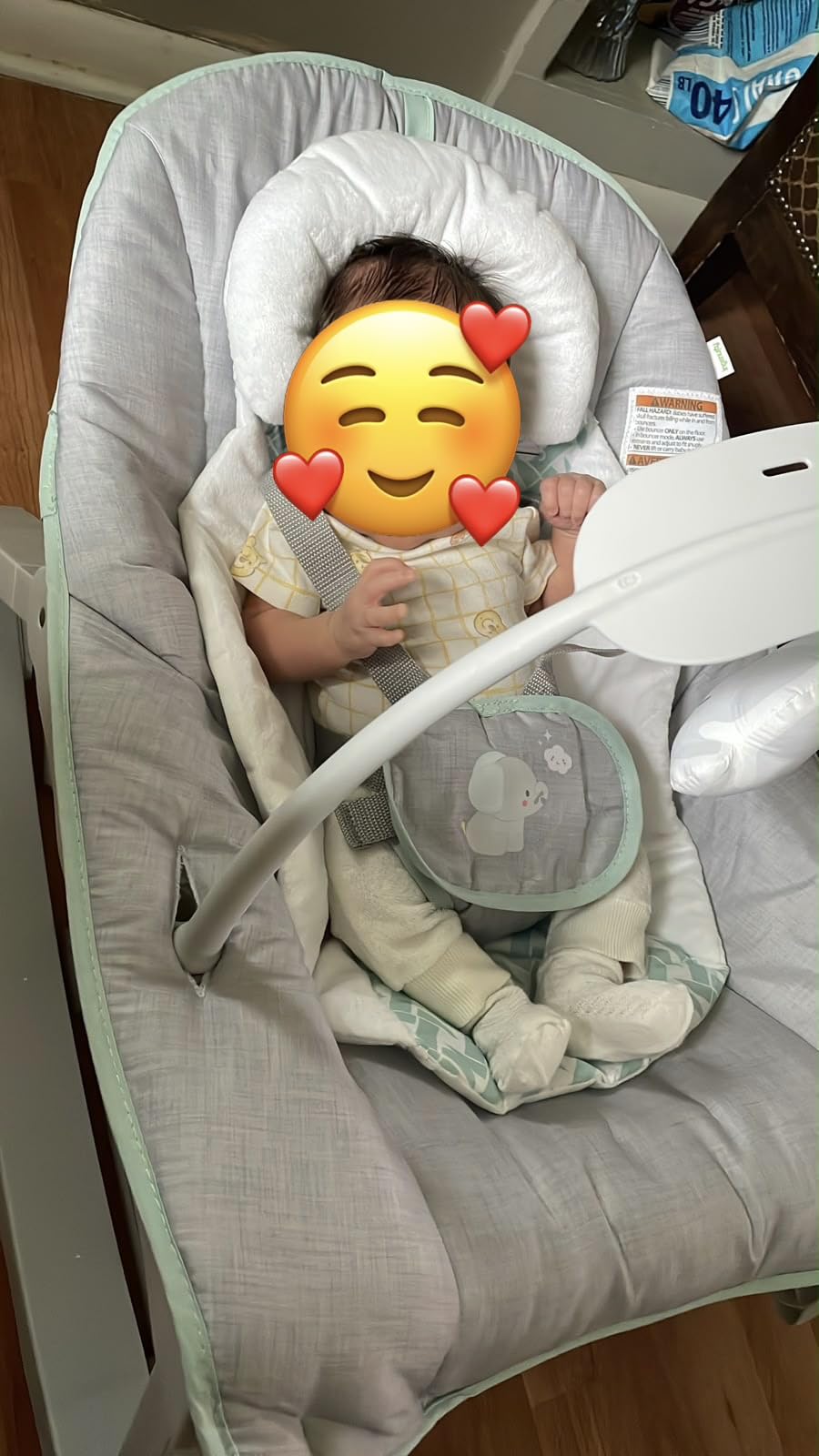 Ingenuity Keep Cozy 3-in-1 Grow with Me Vibrating Baby Bouncer, Seat & Infant to Toddler Rocker, Vibrations & Toy Bar, 0-30 Months Up to 40 lbs (Weaver) customer photo 2