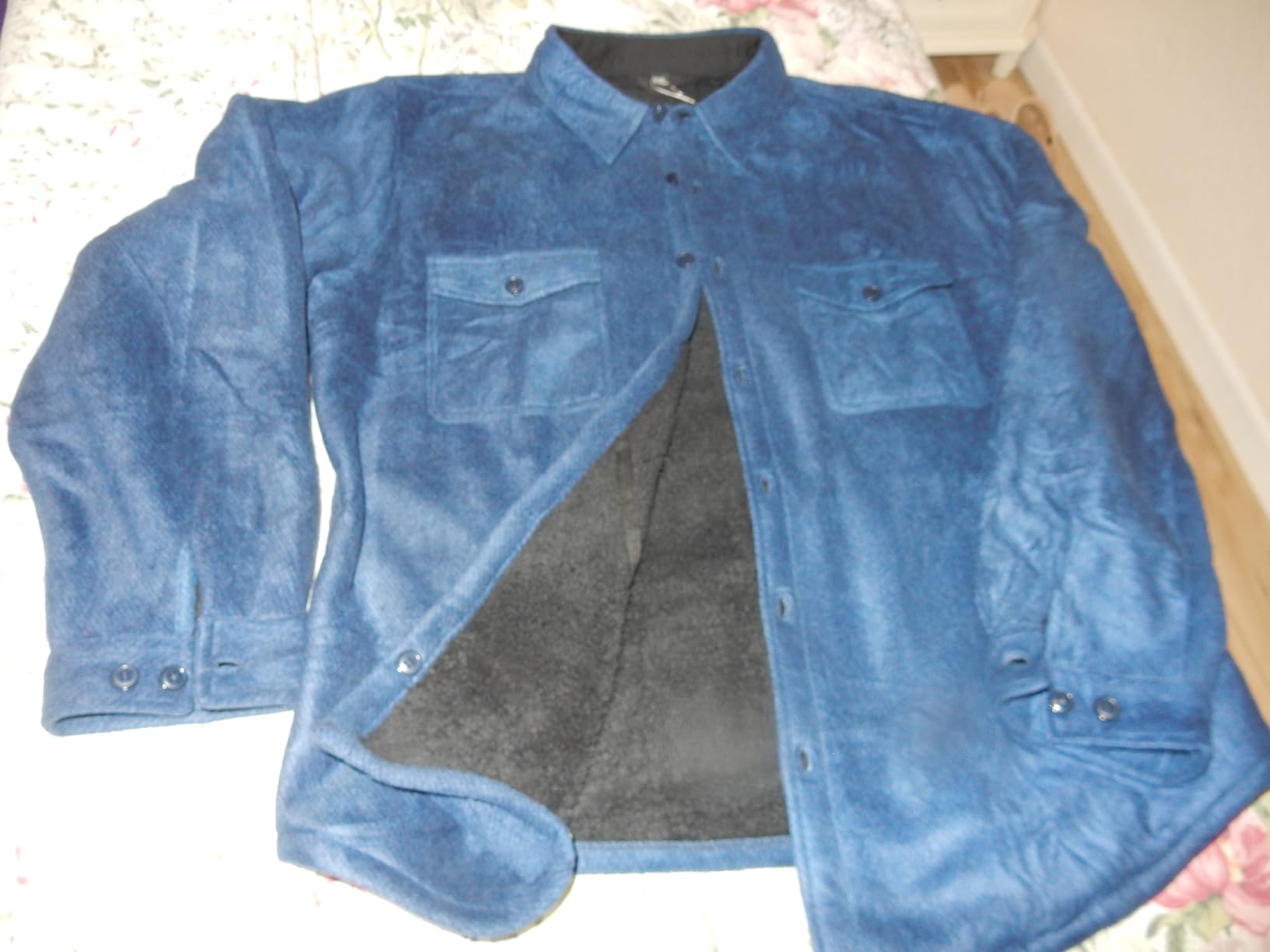 ZENTHACE Men's Warm Sherpa Lined Fleece Plaid Flannel Shirt Jacket(All Sherpa Fleece Lined) customer photo 1