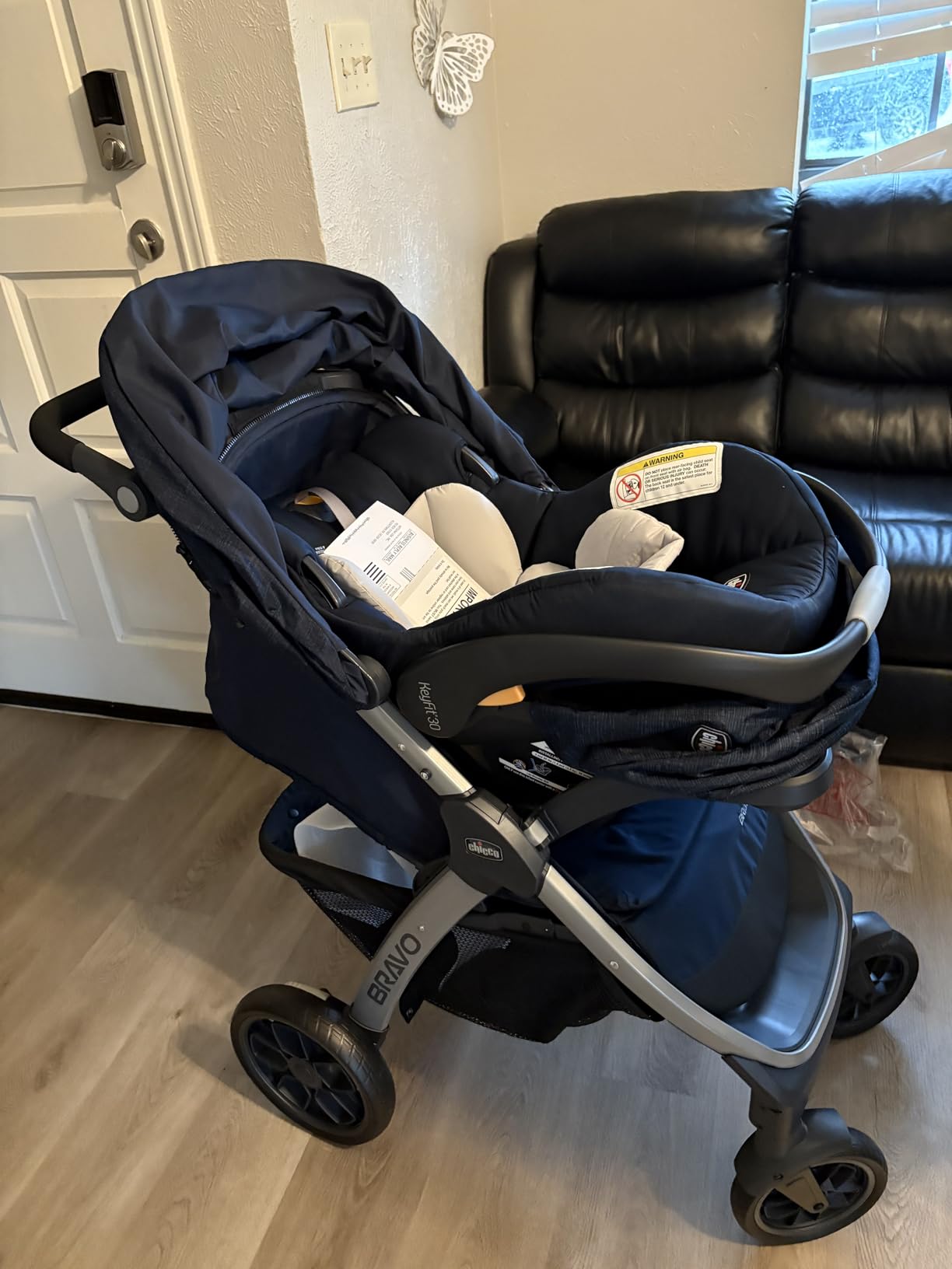 Chicco Bravo 3-in-1 Travel System, Quick-Fold Stroller with Car Seat | Brooklyn/Navy, KeyFit 30 customer photo 1