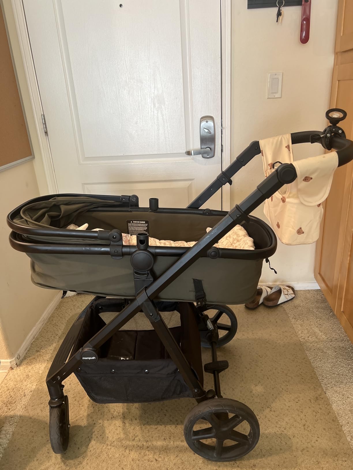 Mompush Meteor2 Baby Stroller Bassinet Stroller, Car Seat Adapter Included | Reversible Seat Newborn to Toddler UPF 50+ Canopy All-Terrain Wheels Compact Fold Cup Holder Foot Cover Car Seat Adapter customer photo 1