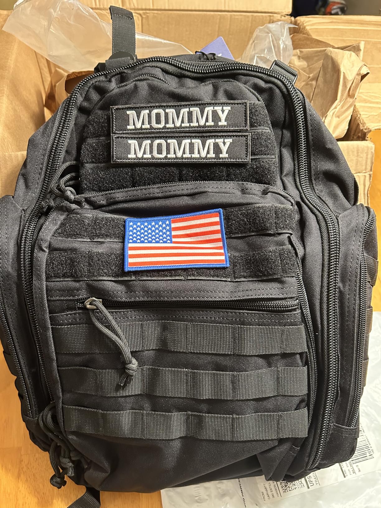 SHARKMOUTH Military Diaper Bag for Men: 100% Confident Carry for Dads | Tactical Masculine Style Dads Proud to Carry - Built Tough for Daily Parenting/Travel/Outdoor Adventures (Black) customer photo 1