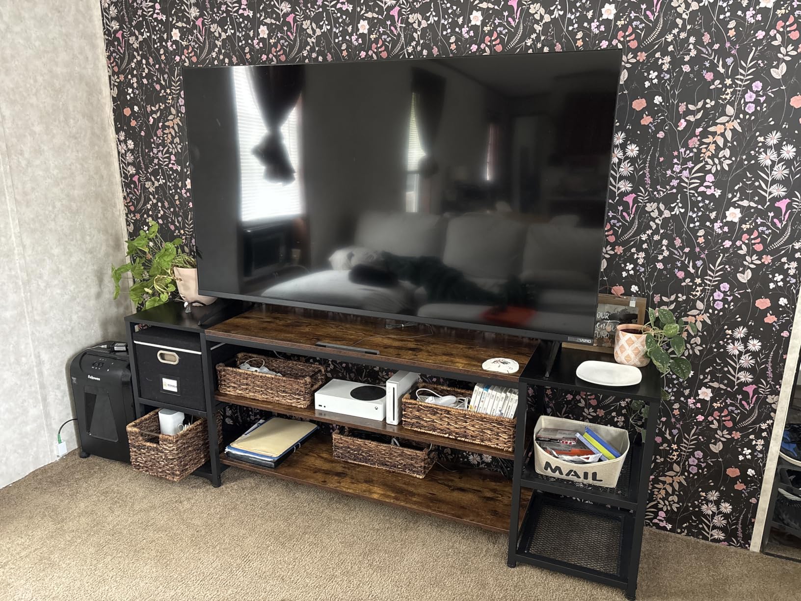 Tribesigns 78 Inch TV Stand for TVs up to 85 Inch, Media Entertainment Center Console Table, Industrial 3-Tier TV Console Table with Storage Shelves for Living Room, Entertainment Room customer photo 1