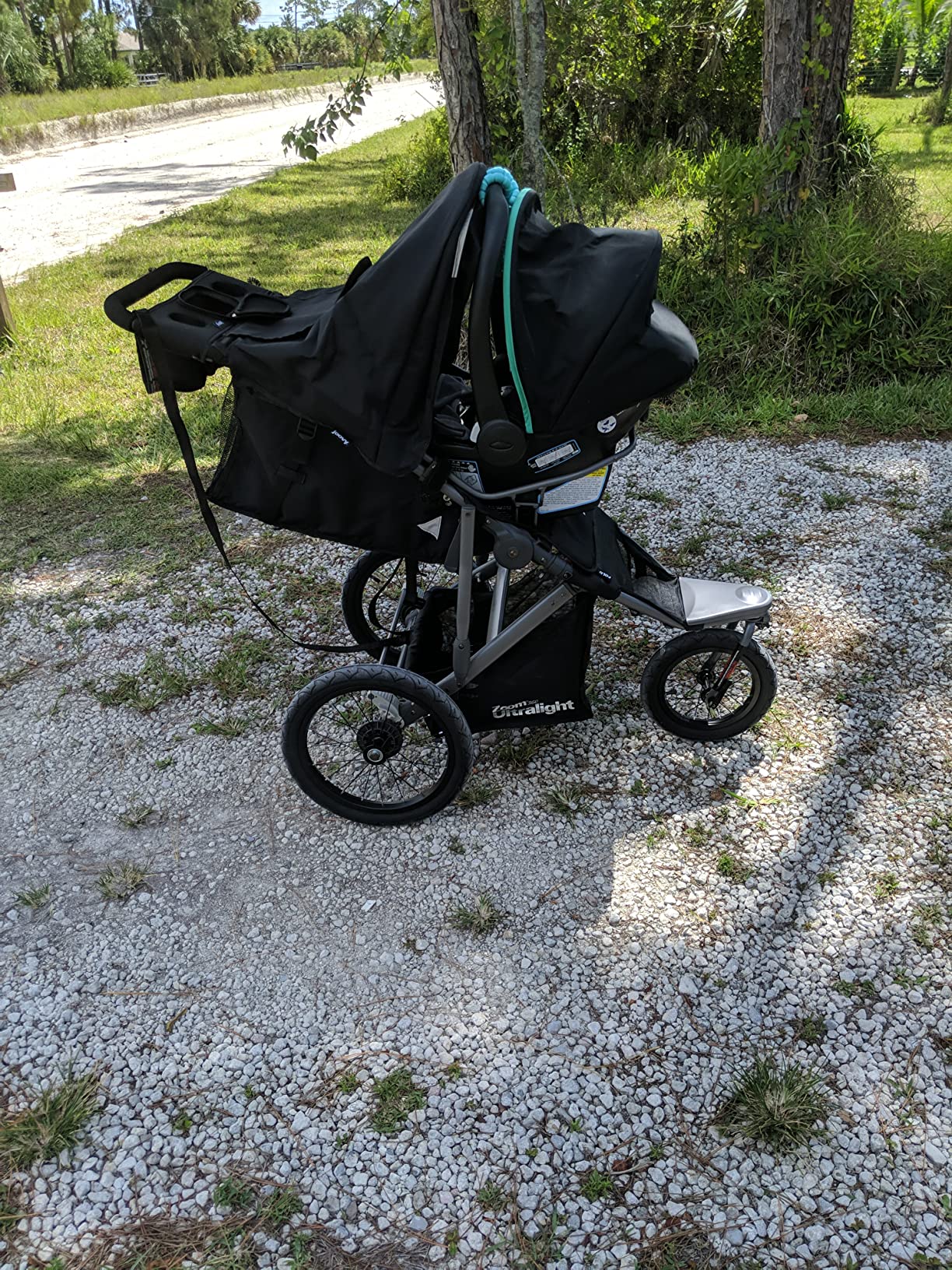 Joovy Zoom360 Ultralight Jogging Stroller, Black | High Child Seat, Shock-Absorbing Suspension, Extra-Large Air-Filled Tires, Parent Organizer, Air Pump, Easy One-Hand Fold customer photo 1