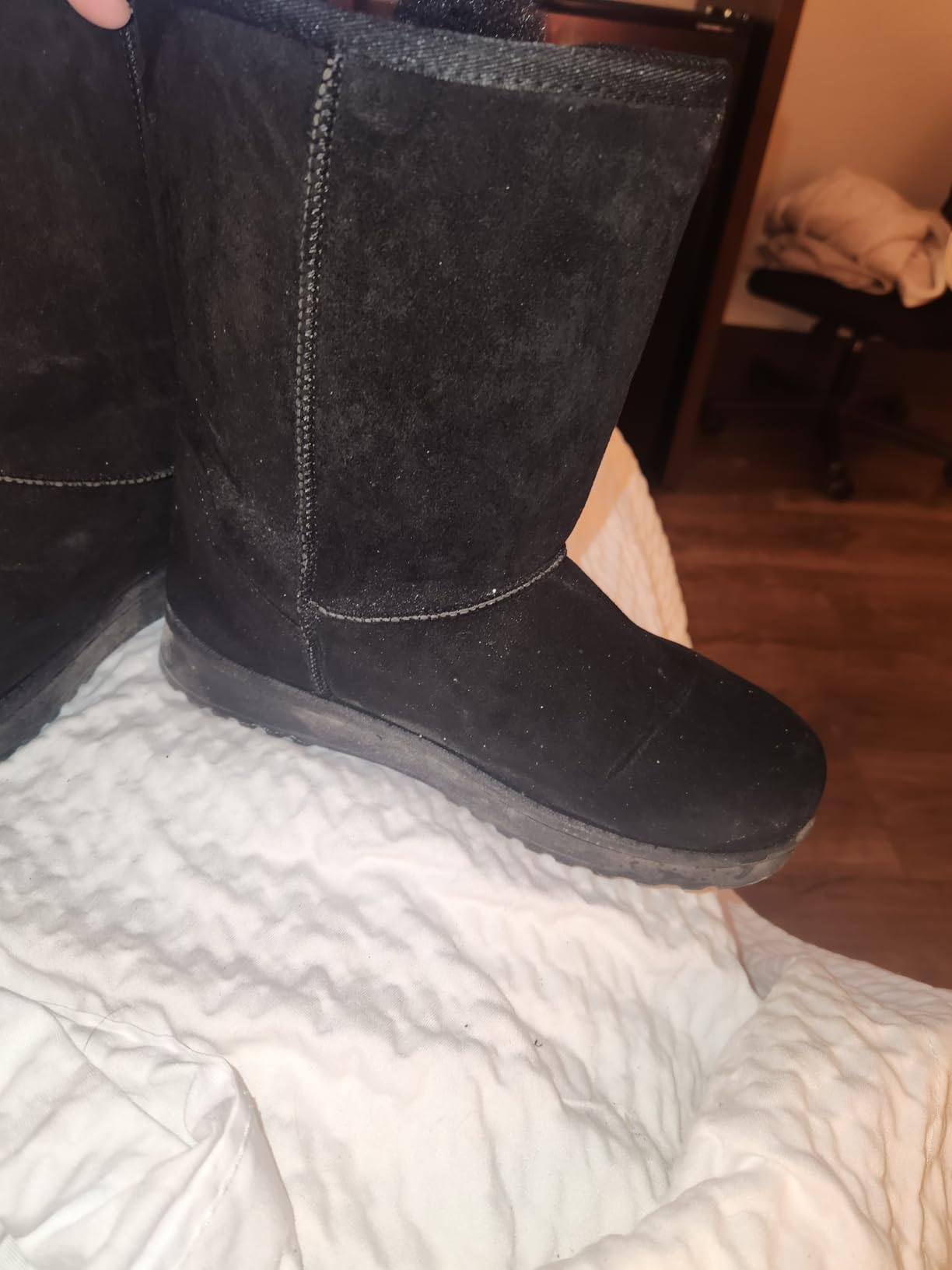 Witwatia Winter Snow Boots for Women Mid Calf Warm Fur Lined Boots Ladies Slip on Fashion Bootie customer photo 1