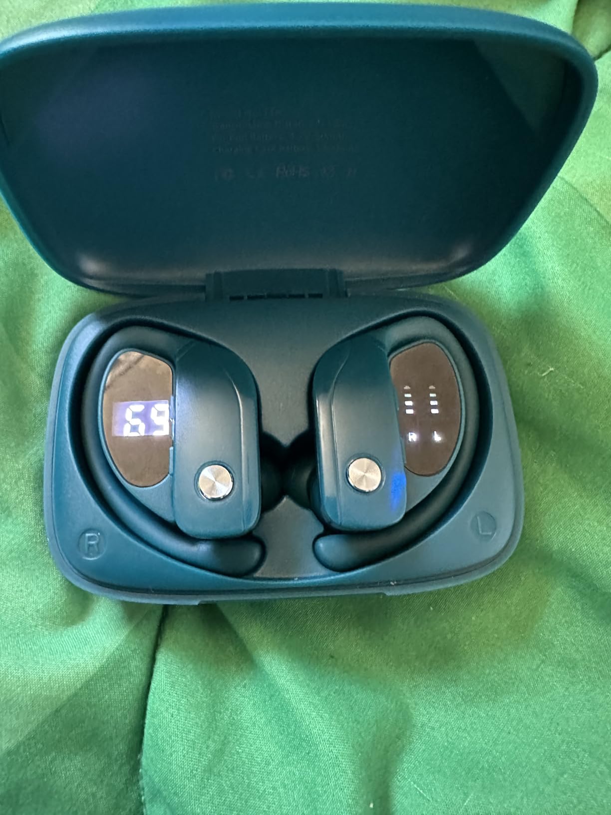 bmanl Wireless Earbuds Bluetooth Headphones Over Ear Hooks Ear Buds with 80H Playtime, LED Power Display, Dual Mic Clear Calls, Sports Wireless Ear Buds for Running Gym Workout Black customer photo 2
