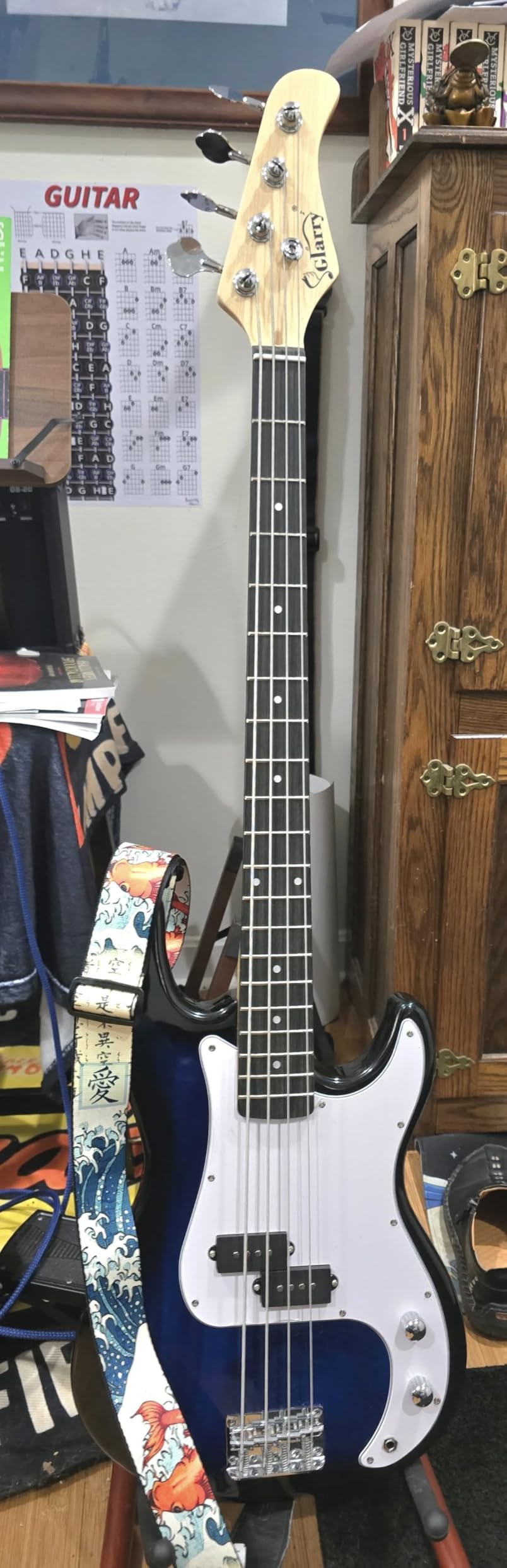 GLARRY Full Size Electric Bass Guitar Beginner Kit 4 String Exquisite Basswood Bass with 20W AMP, Cable, Strap, Bag and Accessories (Black, 39