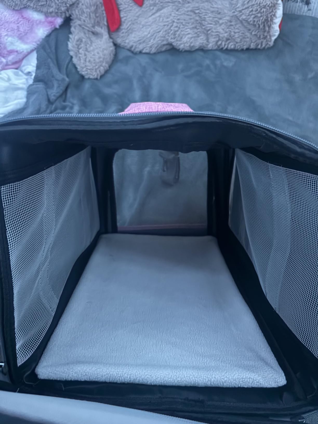 GAPZER Pet Carrier for Large Cats up to 20lbs Soft-Sided Privacy Protection | Pet Crate for Medium to Big Kitten Small Puppy Transport, Washable Dog Cloth Carry Bag Home Outdoor Car Travel, Vet Visits customer photo 2