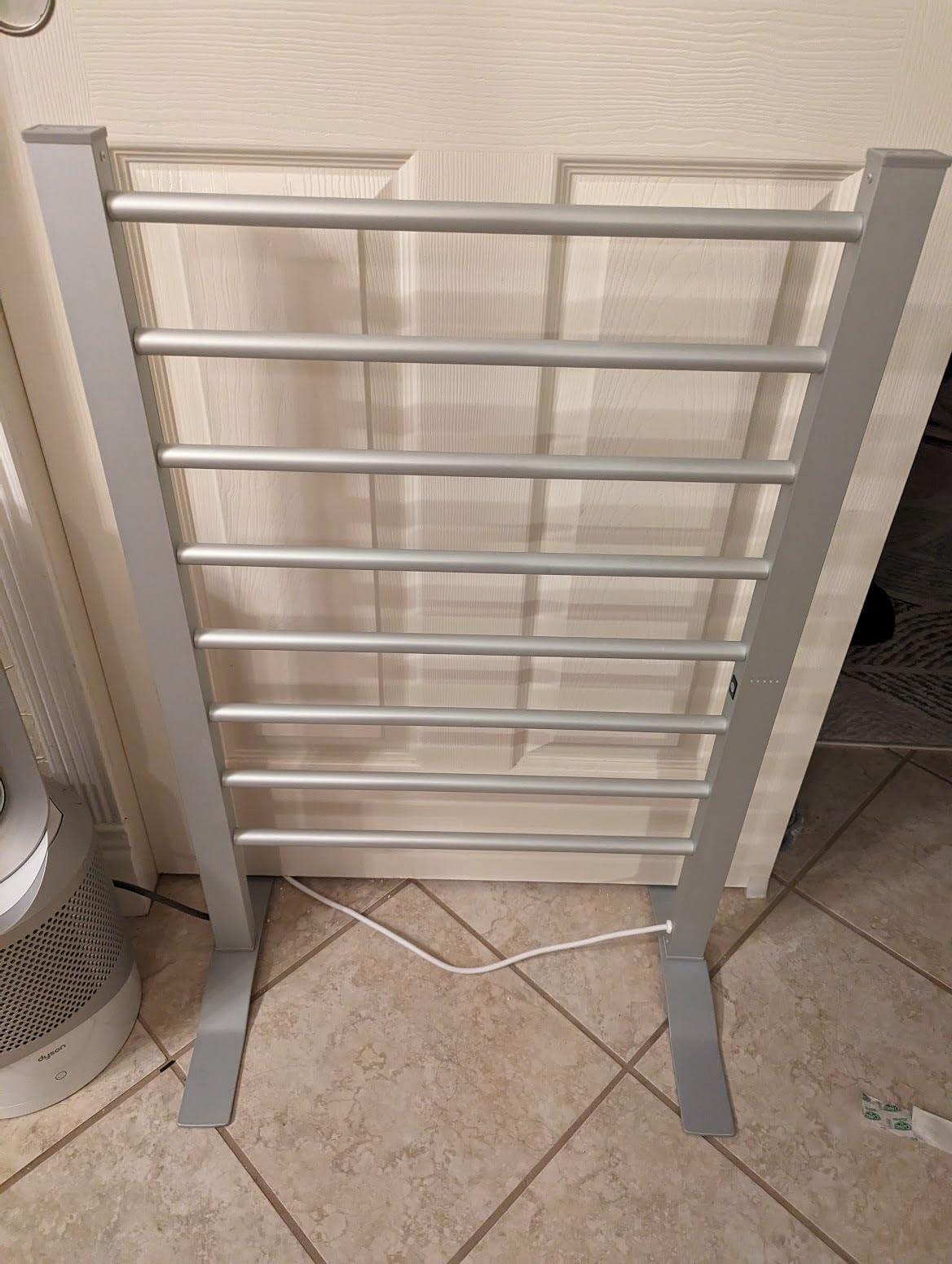 ELEGANTLIFE Electric Towel Warmer for Bathroom, Heated Towel Rack with Timer & Auto Shut-Off, Freestanding or Wall-Mounted Aluminum 8-Bar Design for Towels and Bath Sheets customer photo 1