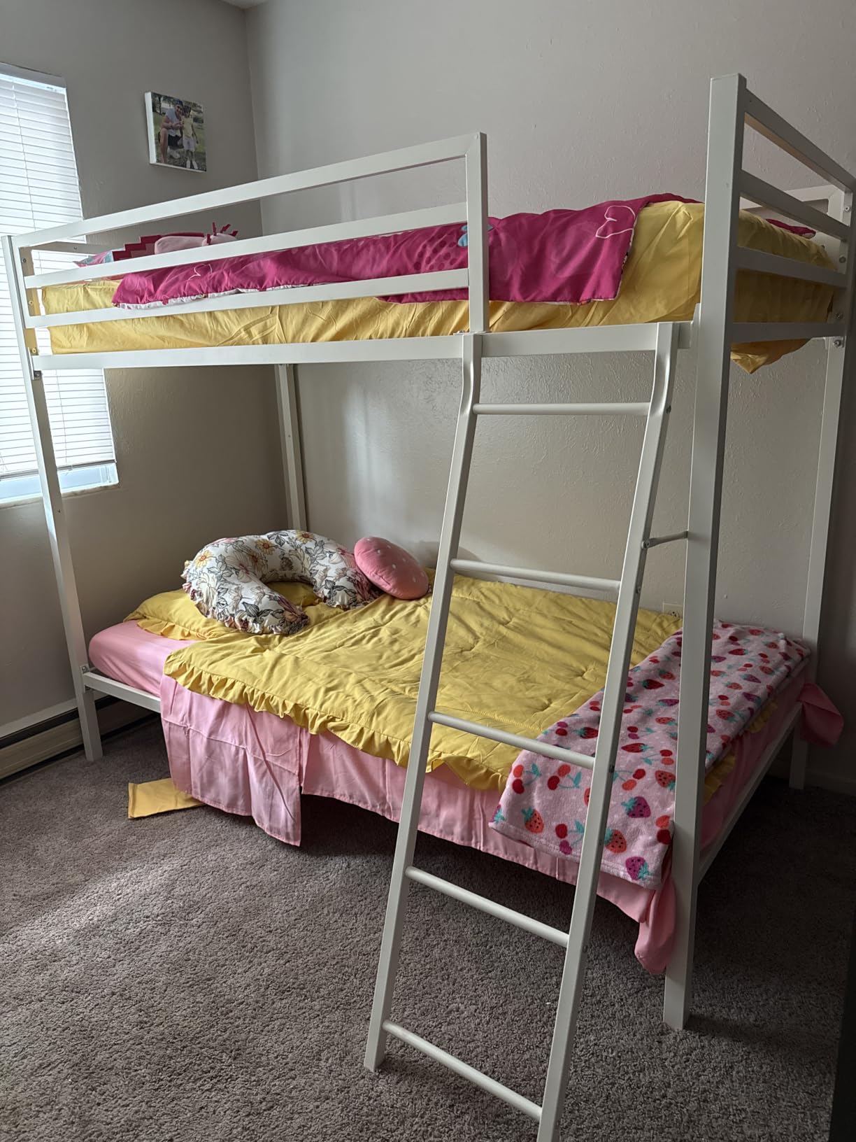 SHA CERLIN Bunk Bed Twin Over Twin Size with Ladder and Guardrail, Black | Heavy Duty, Metal Slats Support, No Box Spring Needed, Small Space Saving Furniture for Bedroom Dorm customer photo 2