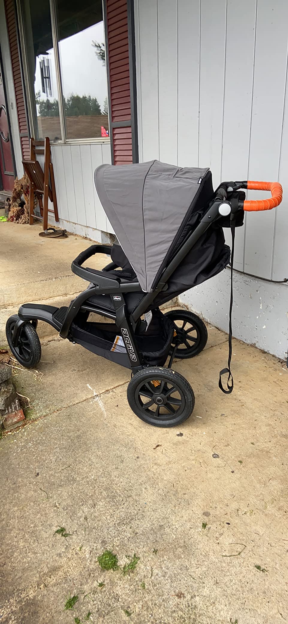 Chicco Activ3 Lightweight Baby Jogging Stroller, All-Terrain 3-Wheel | Eclipse/Grey, 80% polyester, 20% PVC, UPF 50+ canopy, FlexCore suspension, Chicco compatible, compact travel stroller customer photo 2