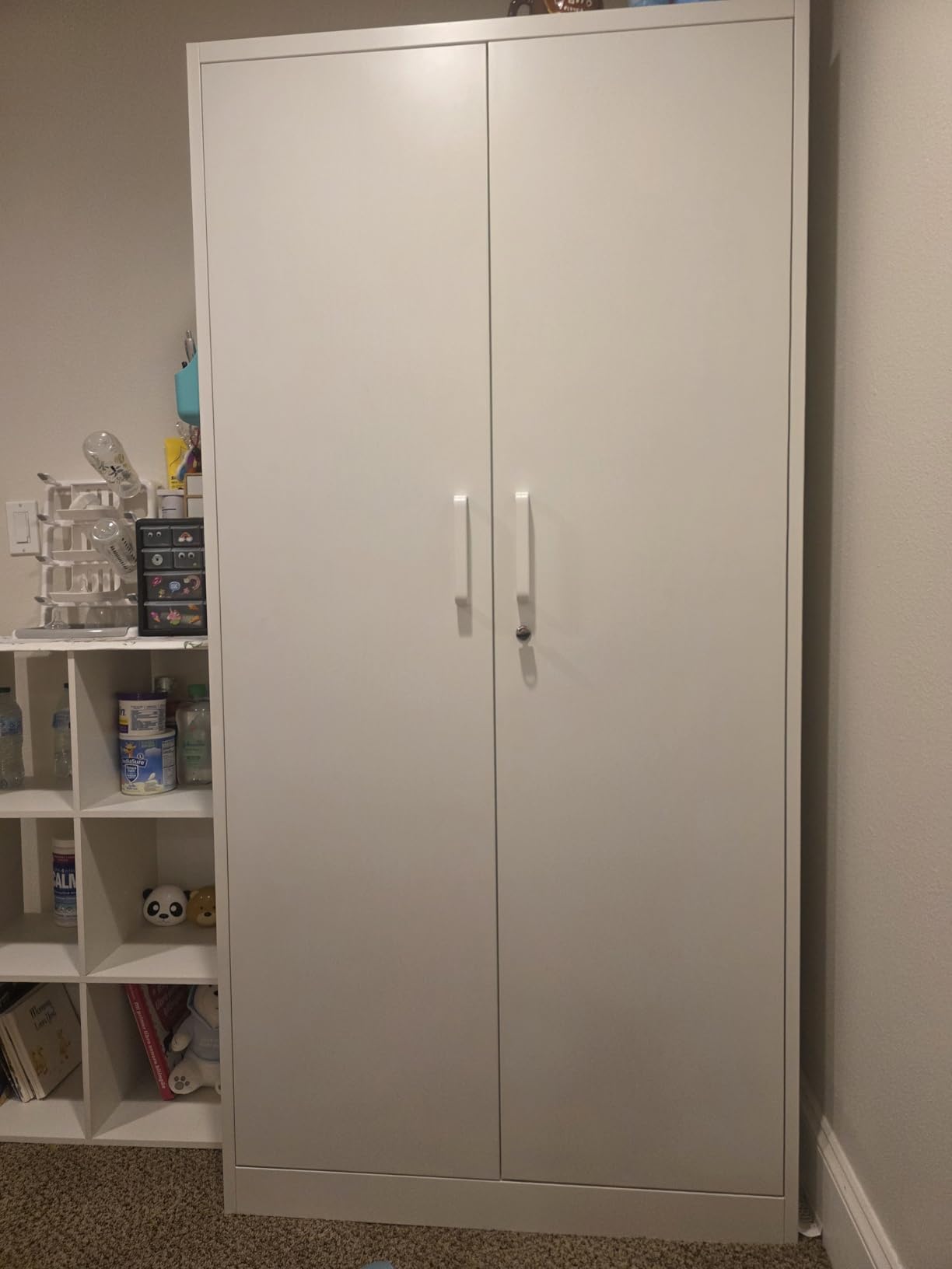 Metal Storage Cabinets Locker with Lock Door, 72'' Clothing Coat Steel Storage Freestanding Wardrobe for Office, Home, School, Employee,Gym,Fire Department (Black) customer photo 2