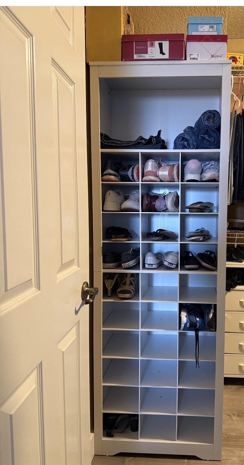 VASAGLE Shoe Storage Cabinet, 10 Tier Shoe Rack Organizer, Holds Up to 30 Pairs of Shoes, for Entryway Bedroom, 12.6 x 24.8 x 73.6 Inches, Rustic Walnut ULBS273T41 customer photo 2