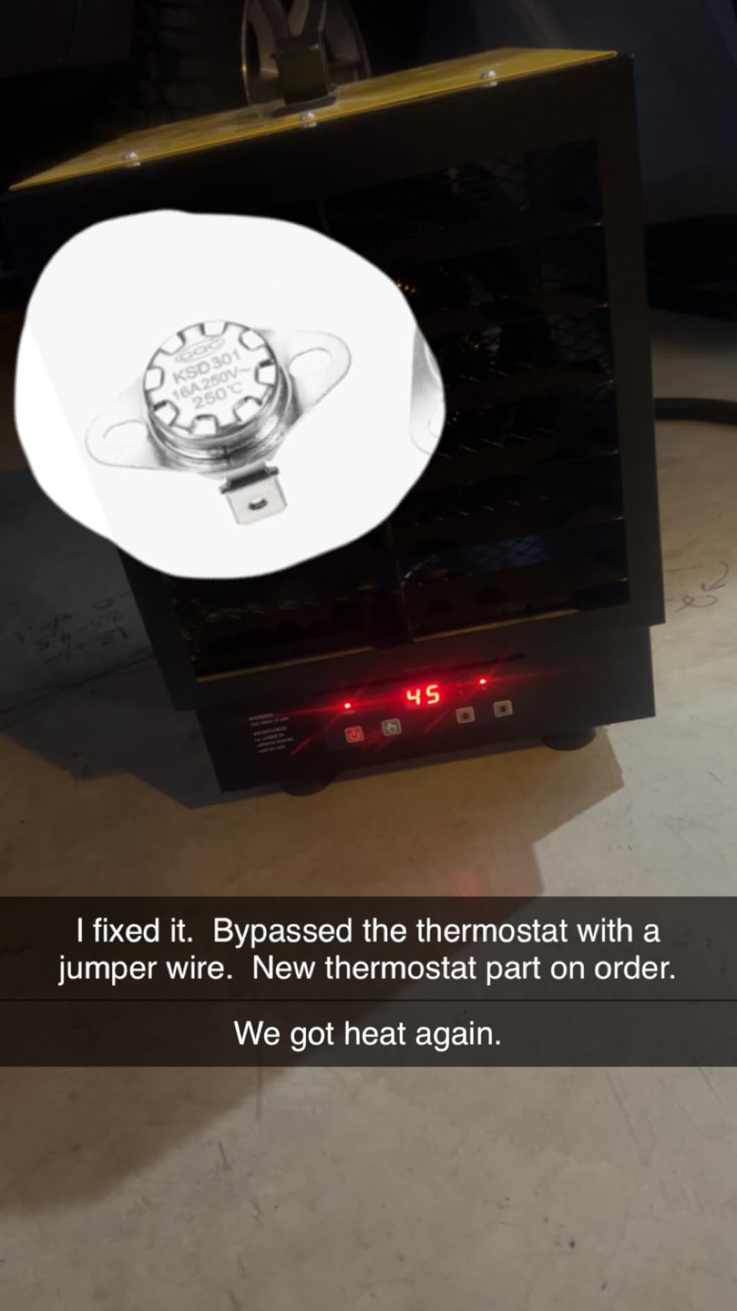 Dura Heat 240 Volt Hard-Wired Garage Heater, Remote, 10,000 Watt - EWH9615 | Hardwired Install Required, 2 Power Setting, Steel Body, Heat up to 1,200 sq ft, Thermostat, Wall & Ceiling Mount customer photo 1