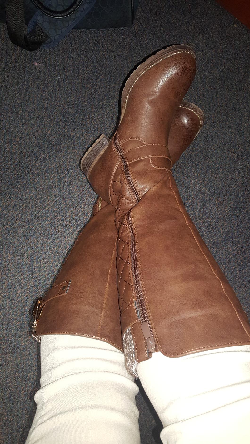 Women's Quilted Knee-High Fashion Dressy Riding Boots customer photo 1